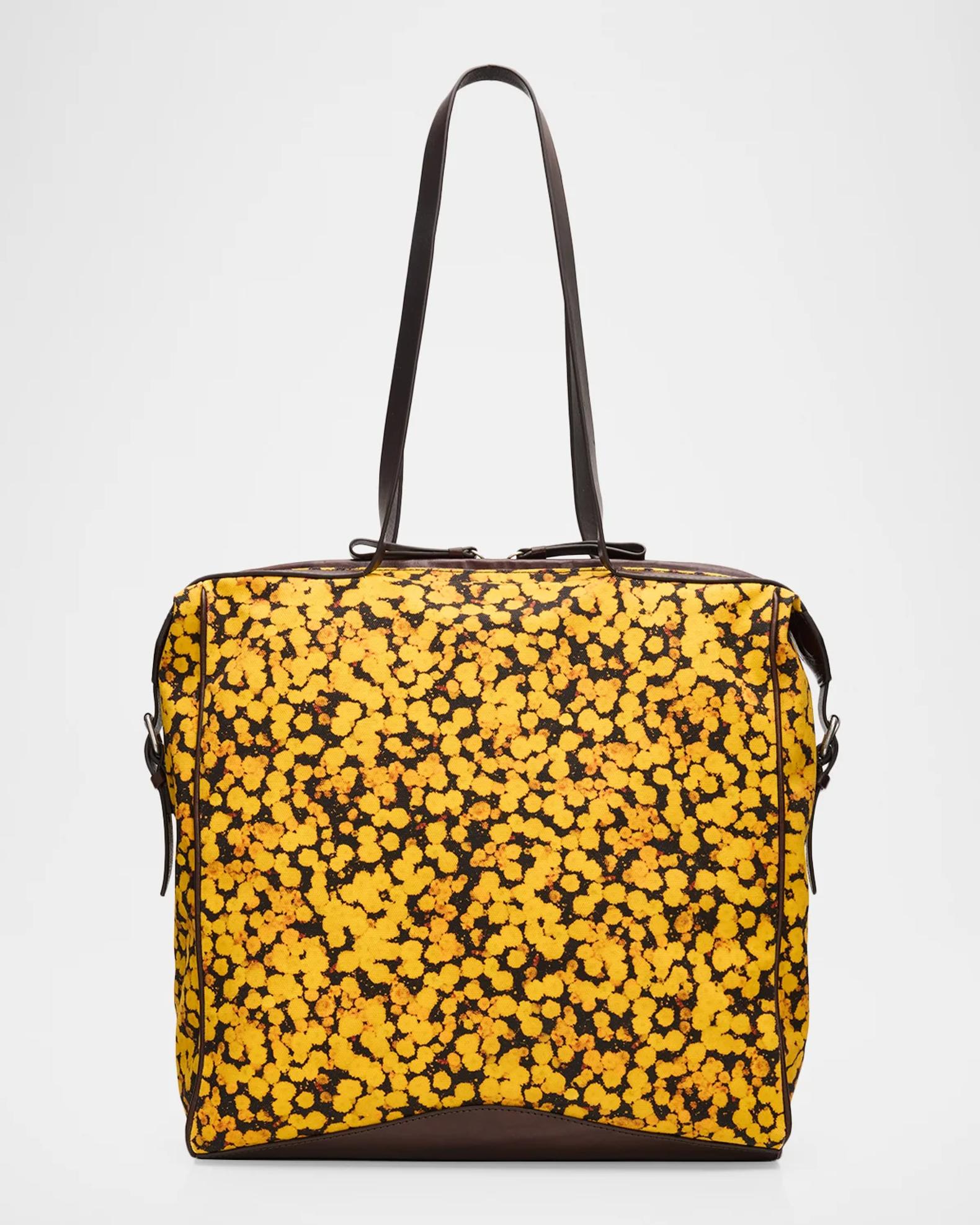 Dries Van Noten Men's Floral Canvas Tote Bag | Neiman Marcus
