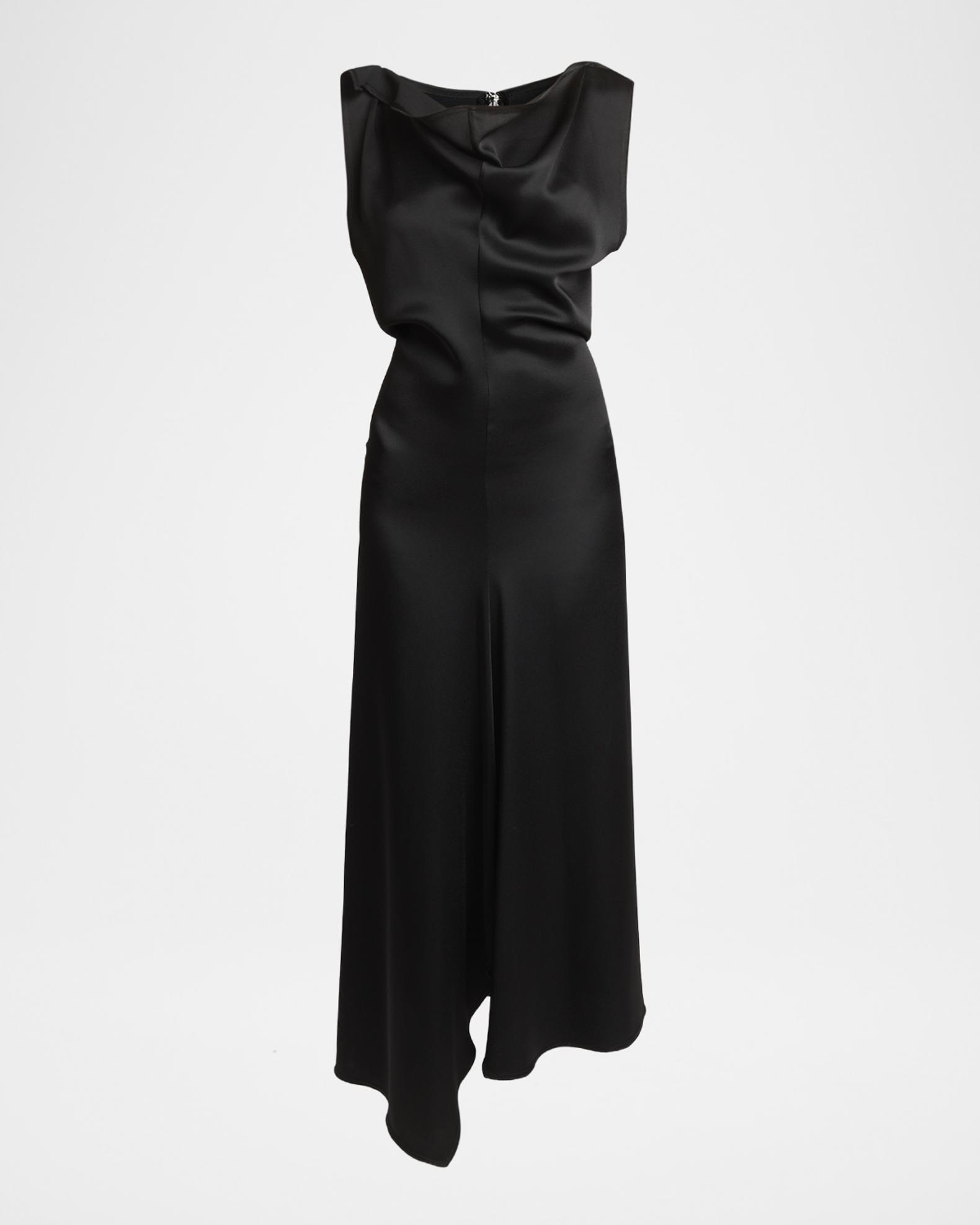 Victoria Beckham Asymmetric Draped Sleeveless Satin Midi Dress | Neiman ...