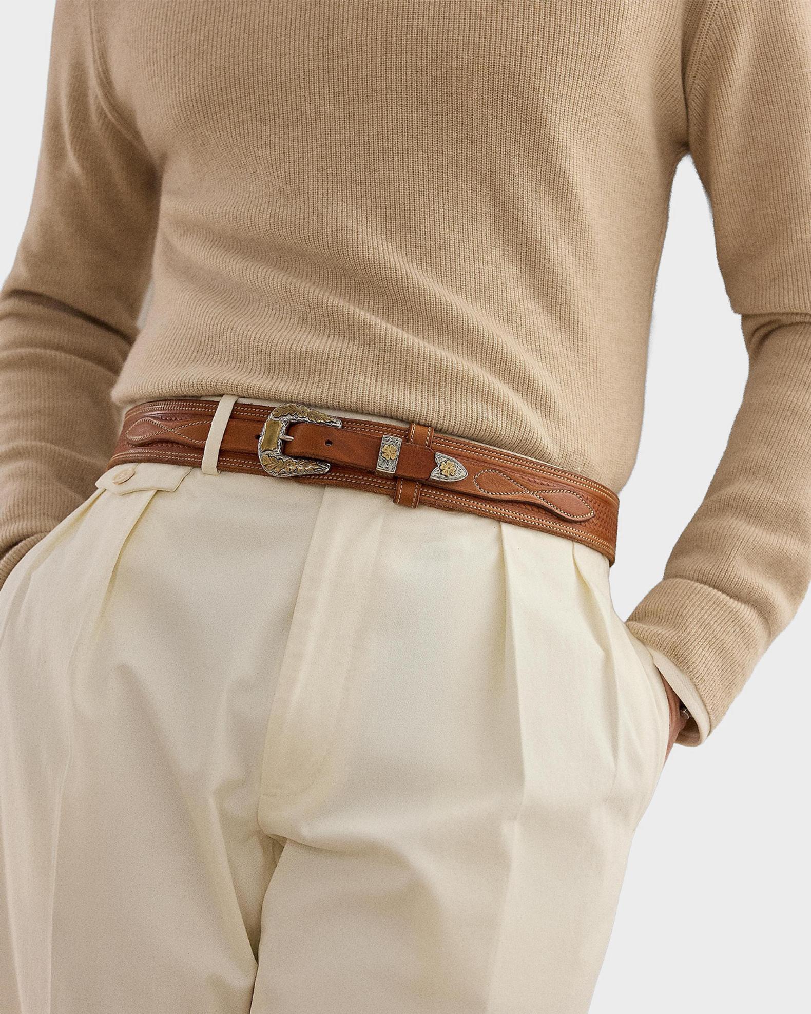 りょうWTPAS SCOUT / LS / RAPO. TWILL Ralph Lauren Purple Label Men's Topstitched Leather Belt | Neiman