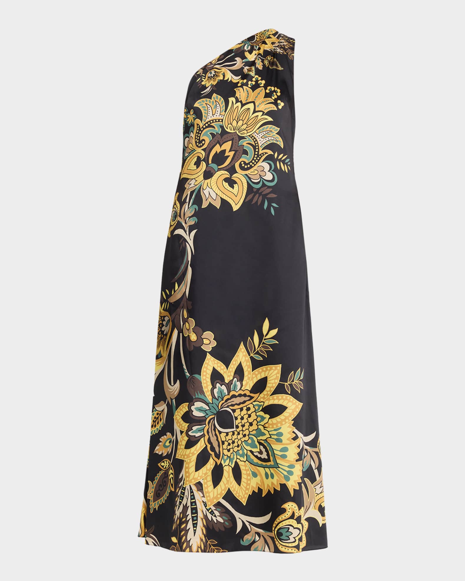 Elie Tahari The Addison One-Shoulder Floral Maxi Dress | Neiman Marcus