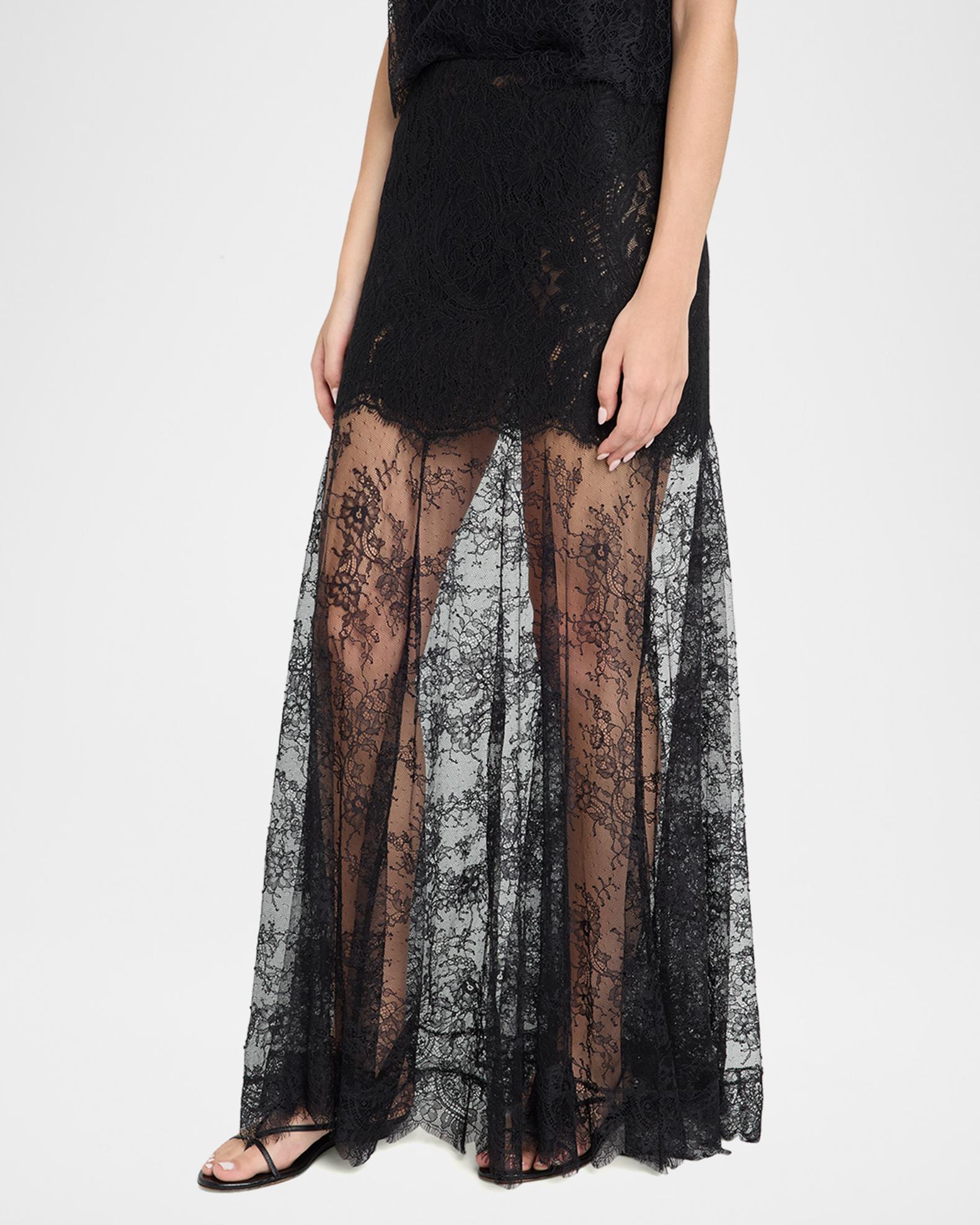 LoveShackFancy Carline Floral Lace Maxi Skirt | Neiman Marcus