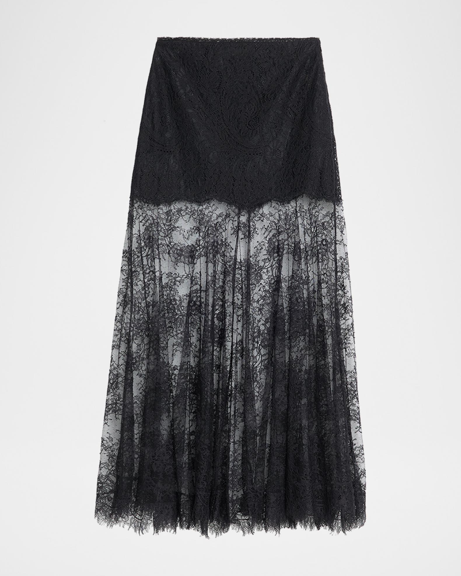LoveShackFancy Carline Floral Lace Maxi Skirt | Neiman Marcus