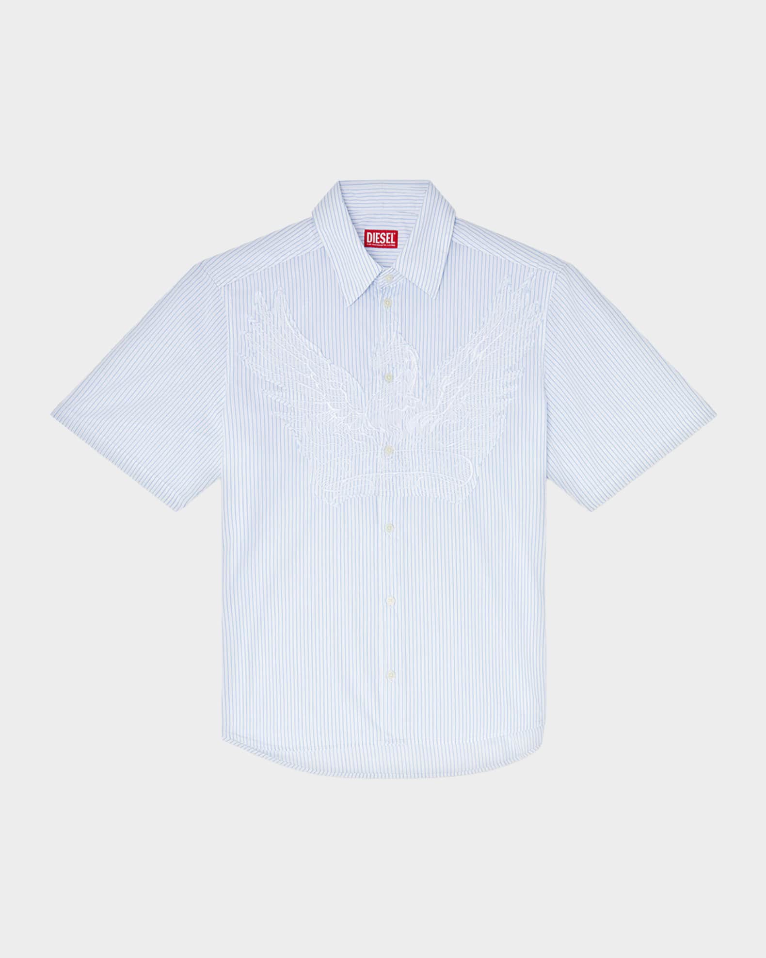 Diesel Men's Simply Stripe Phoenix-Embroidered Short-Sleeve Shirt