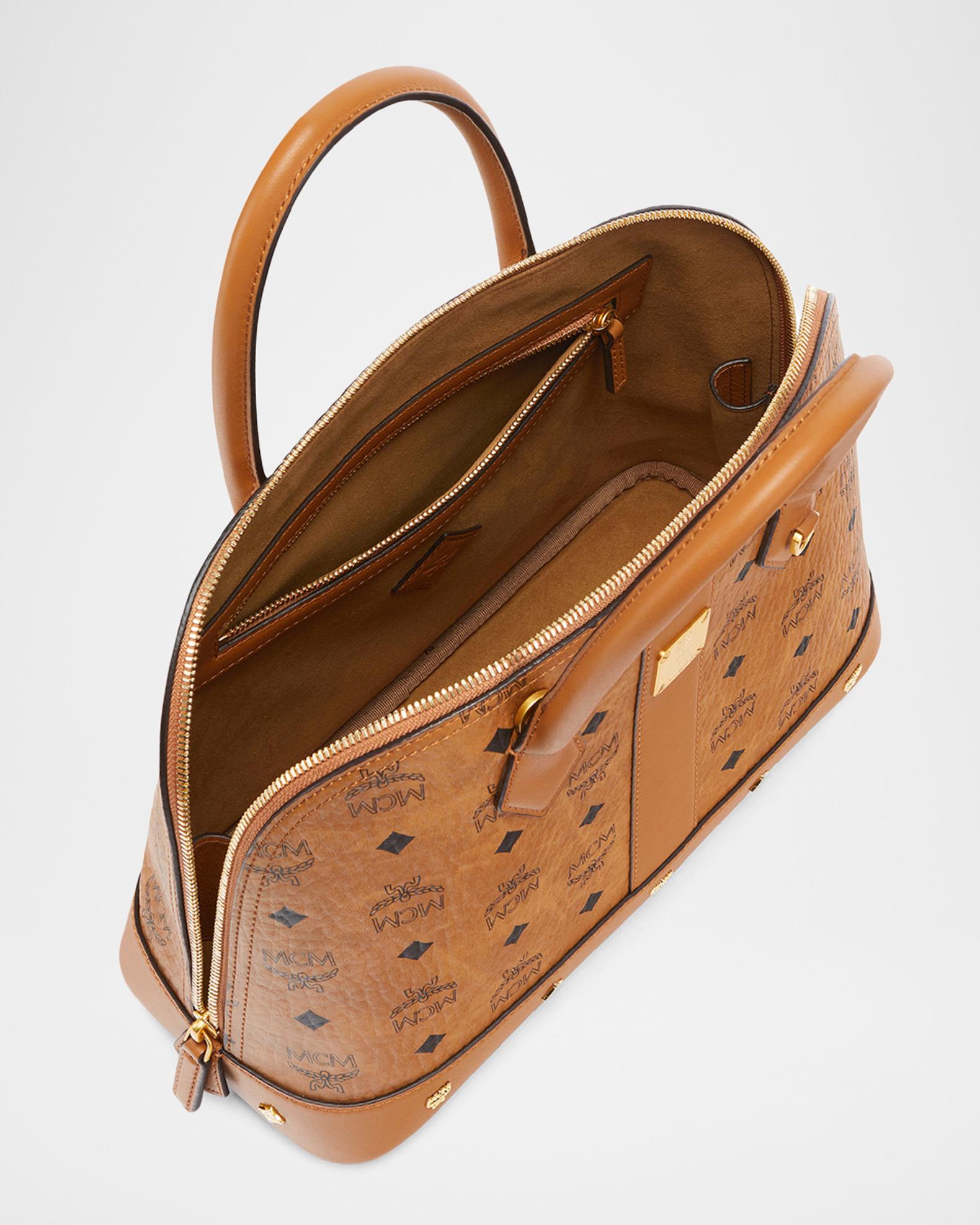 MCM Aren Visetos Stud-Trim Medium Tote Bag | Neiman Marcus