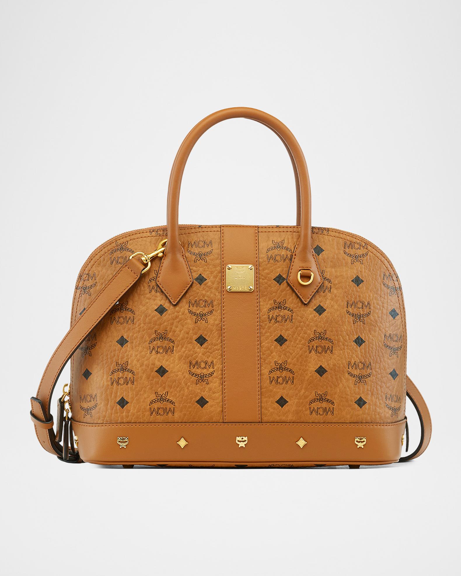 バッグ Nm MCM Aren Visetos Stud-Trim Medium Tote Bag | Neiman Marcus