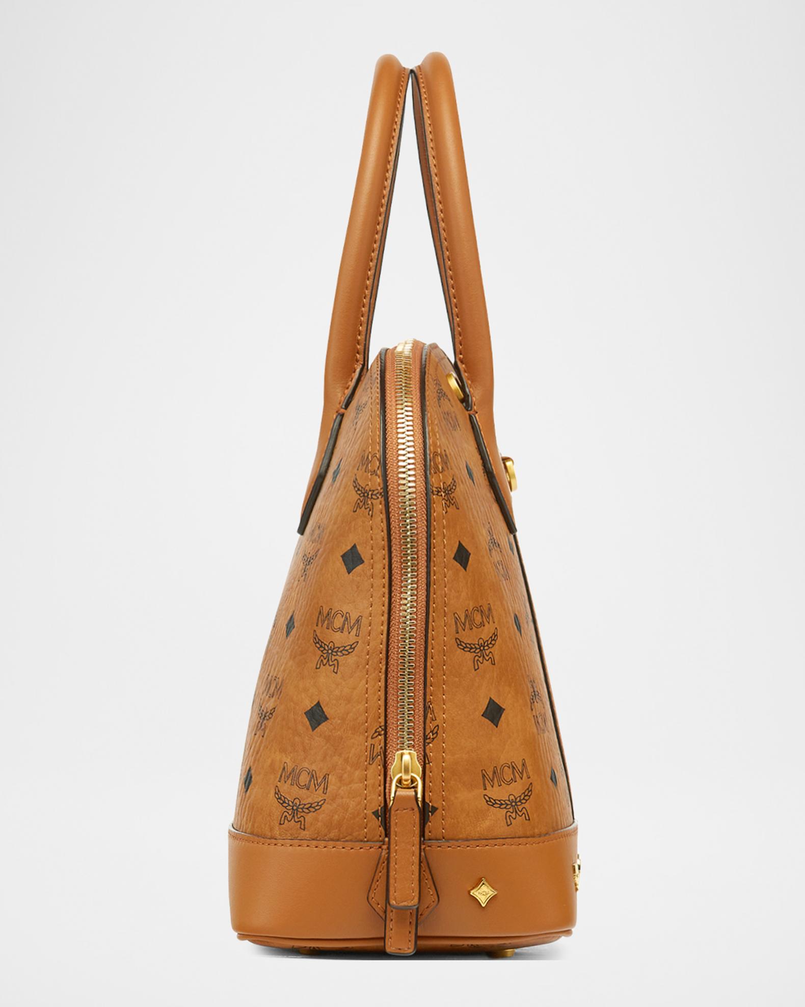MCM Aren Visetos Stud-Trim Medium Tote Bag | Neiman Marcus