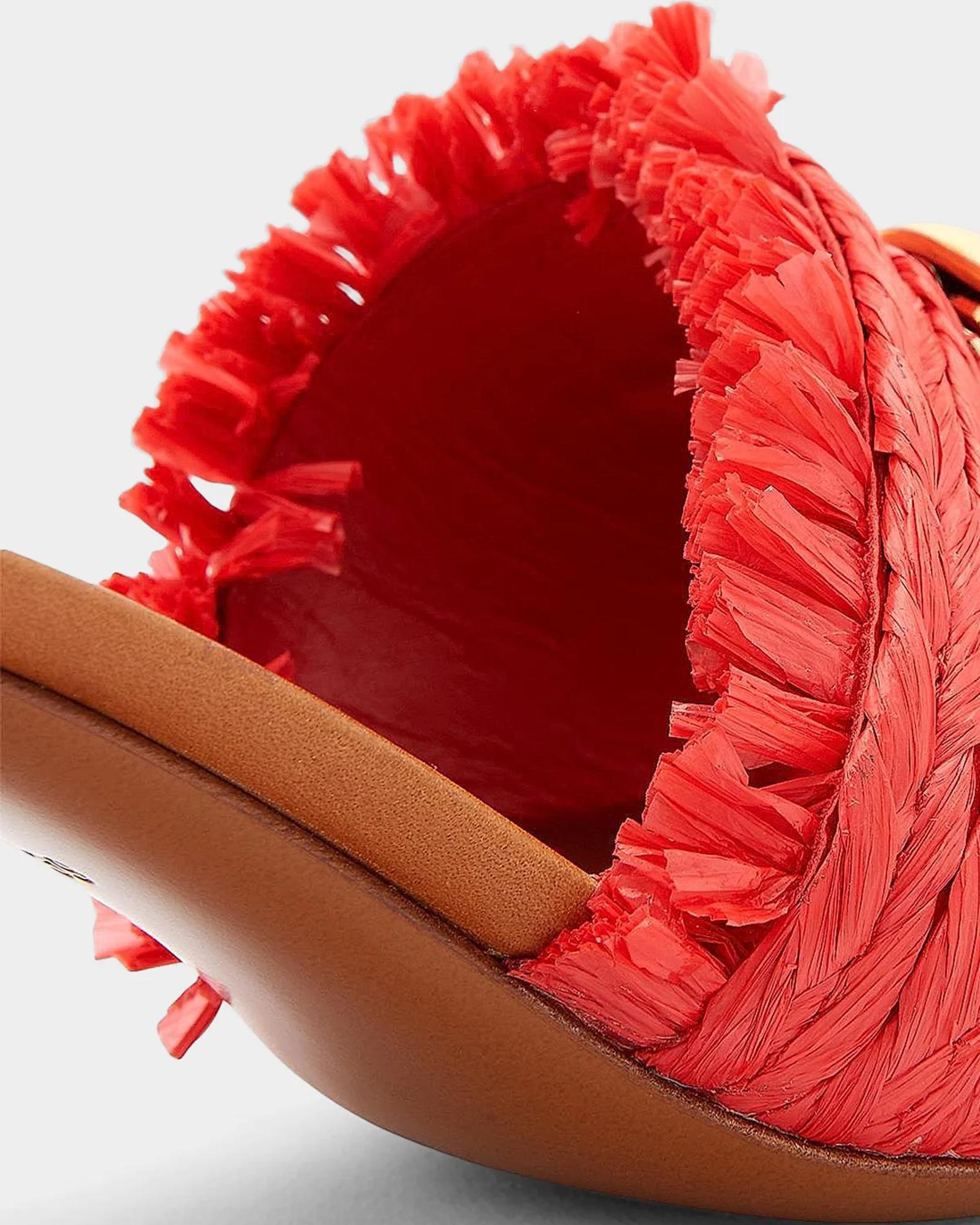 Dolce&Gabbana 60mm Raffia Logo Block Heel Mules | Neiman Marcus