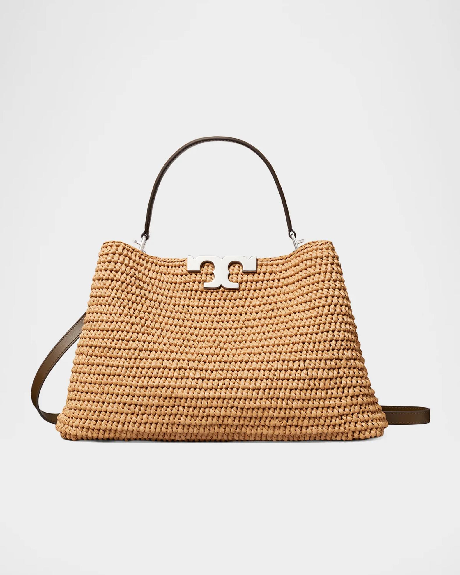 Tory Burch バッグ Tory Burch Eleanor Crochet Raffia Top-Handle Bag | Neiman Marcus