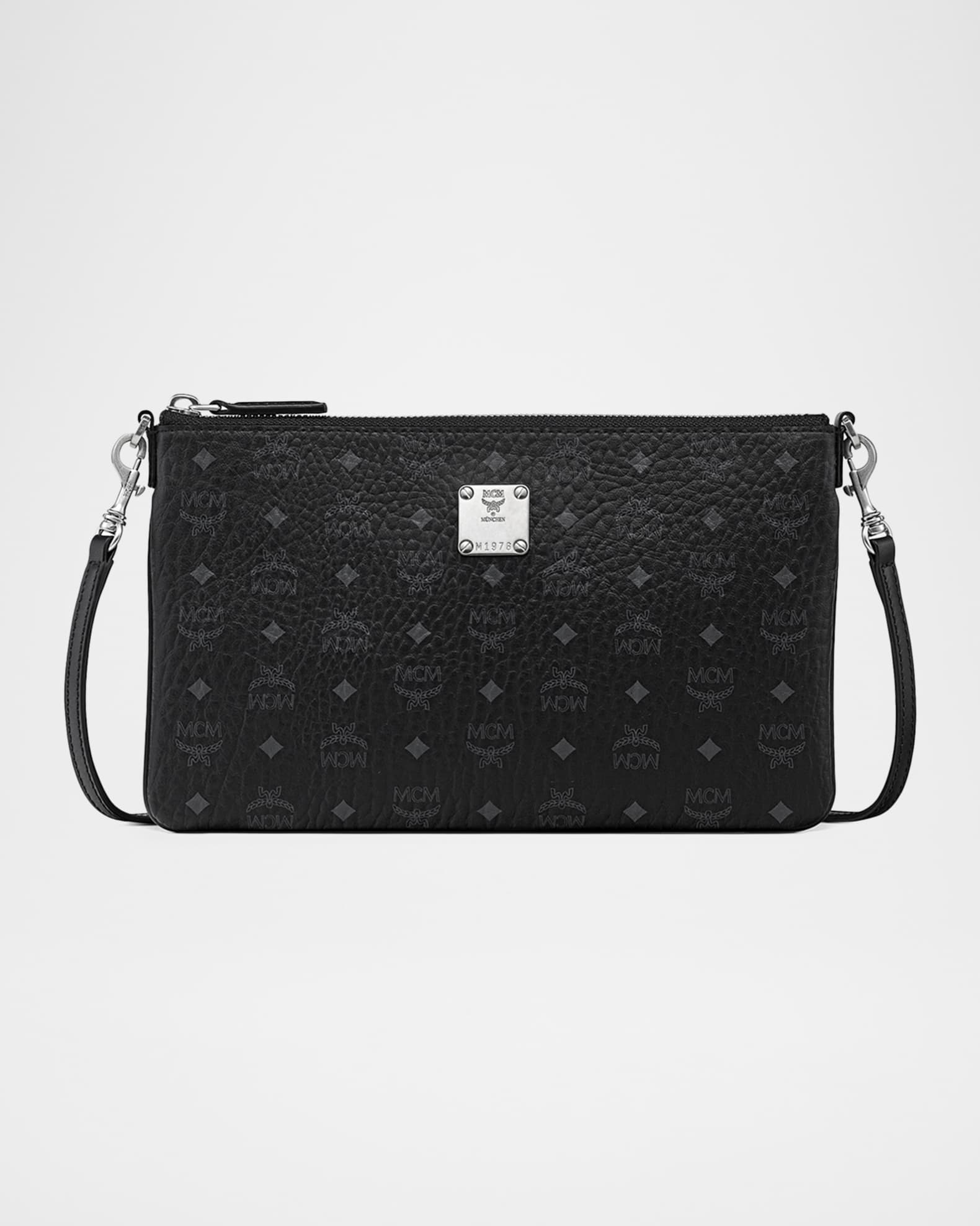 MCM Mini Aren Visetos Flat Crossbody Pouch | Neiman Marcus