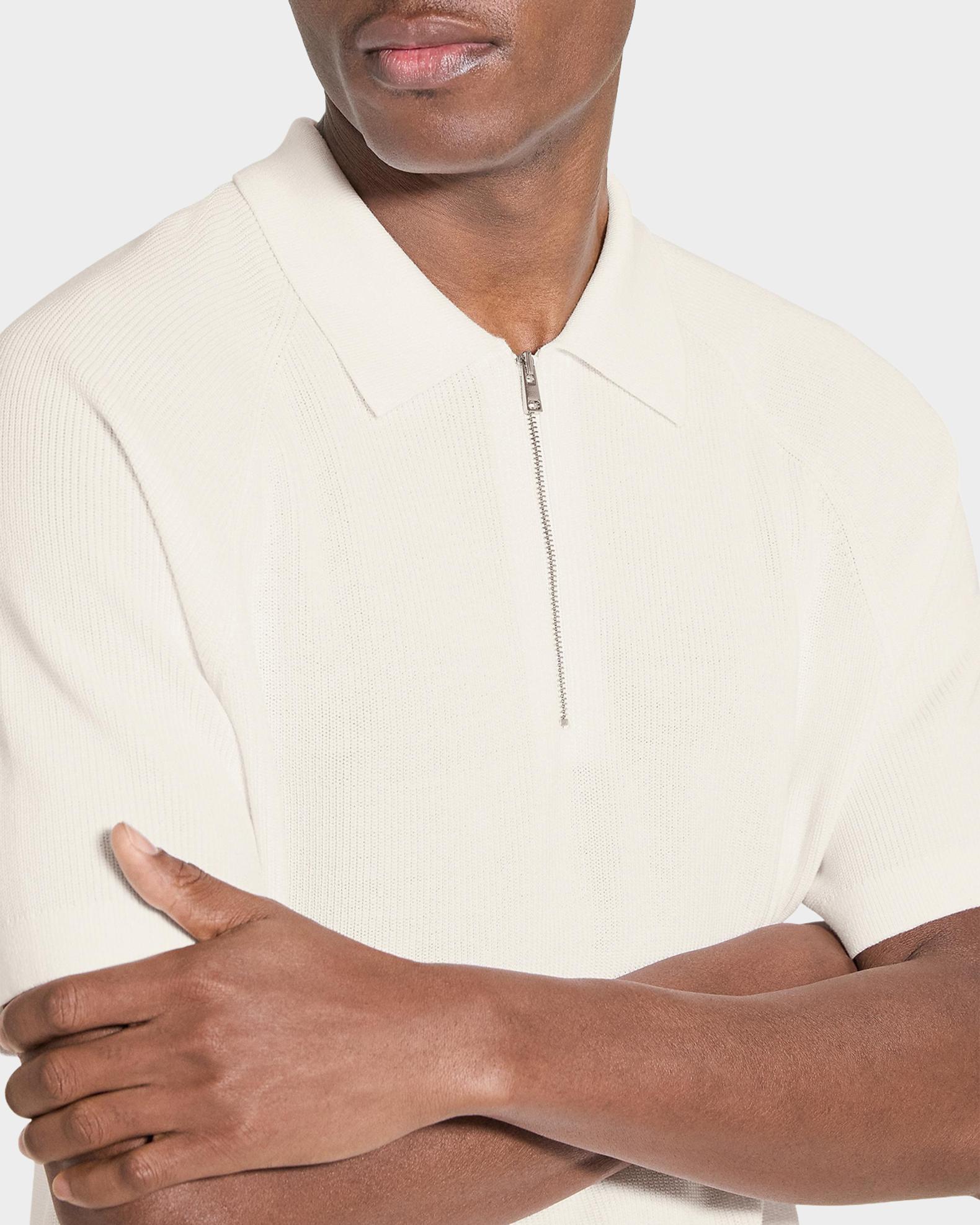 Theory Men's Tactile Cotton Quarter-Zip Polo Shirt | Neiman Marcus