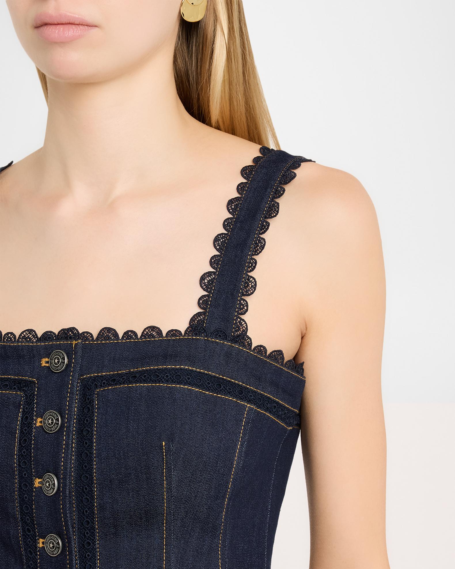 Cinq à Sept Cotton-Blend Lace-Trim Top | Neiman Marcus