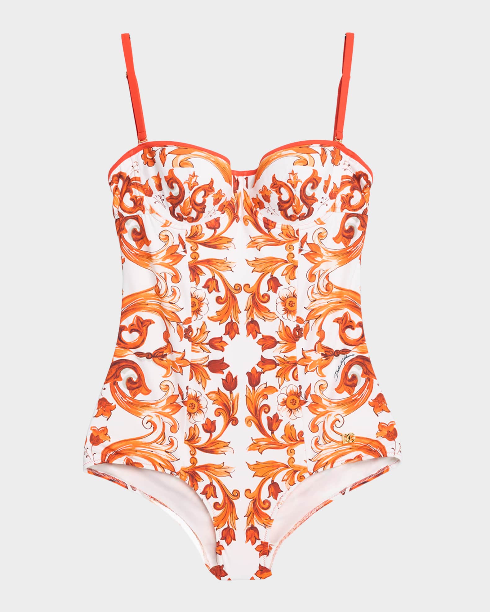 Dolce&Gabbana Majolica One-Piece Swimsuit | Neiman Marcus