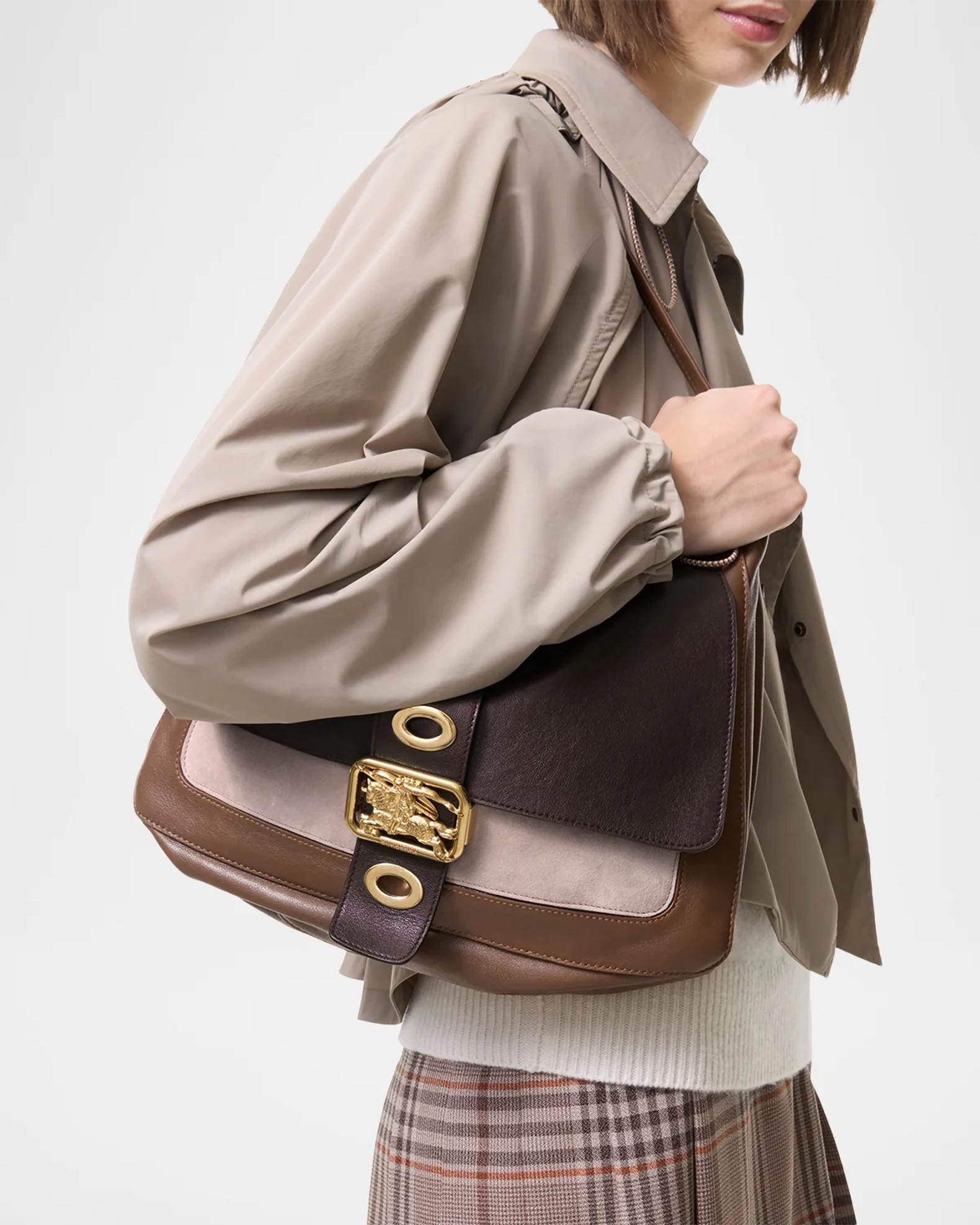 Burberry Medium Rider Leather Satchel | Neiman Marcus
