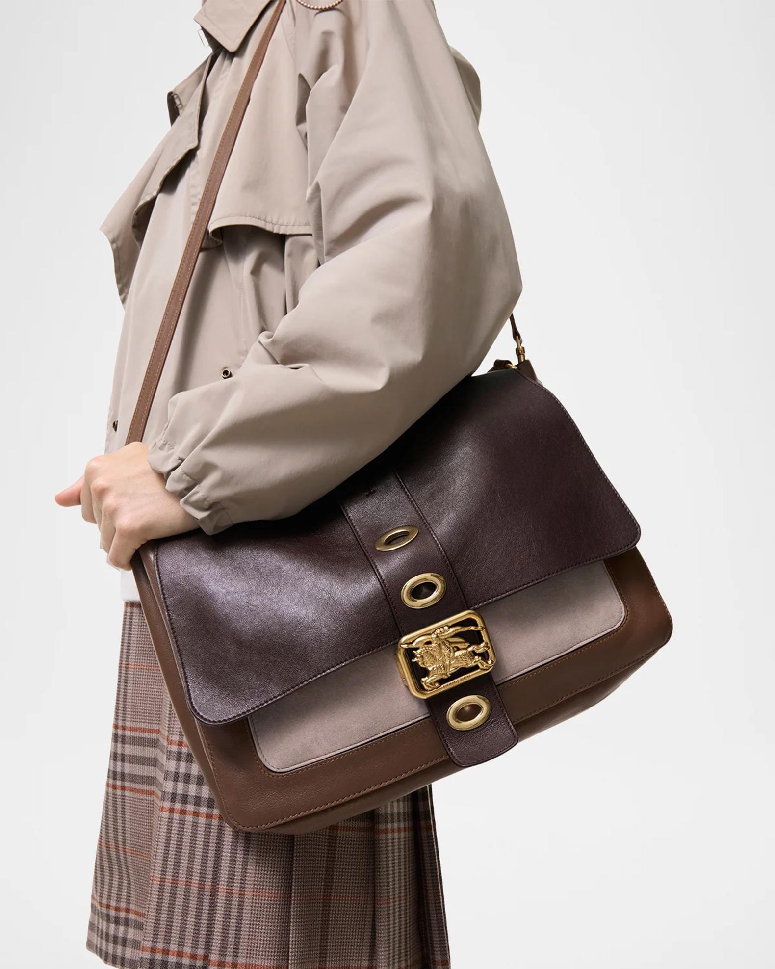 Burberry Medium Rider Leather Satchel | Neiman Marcus