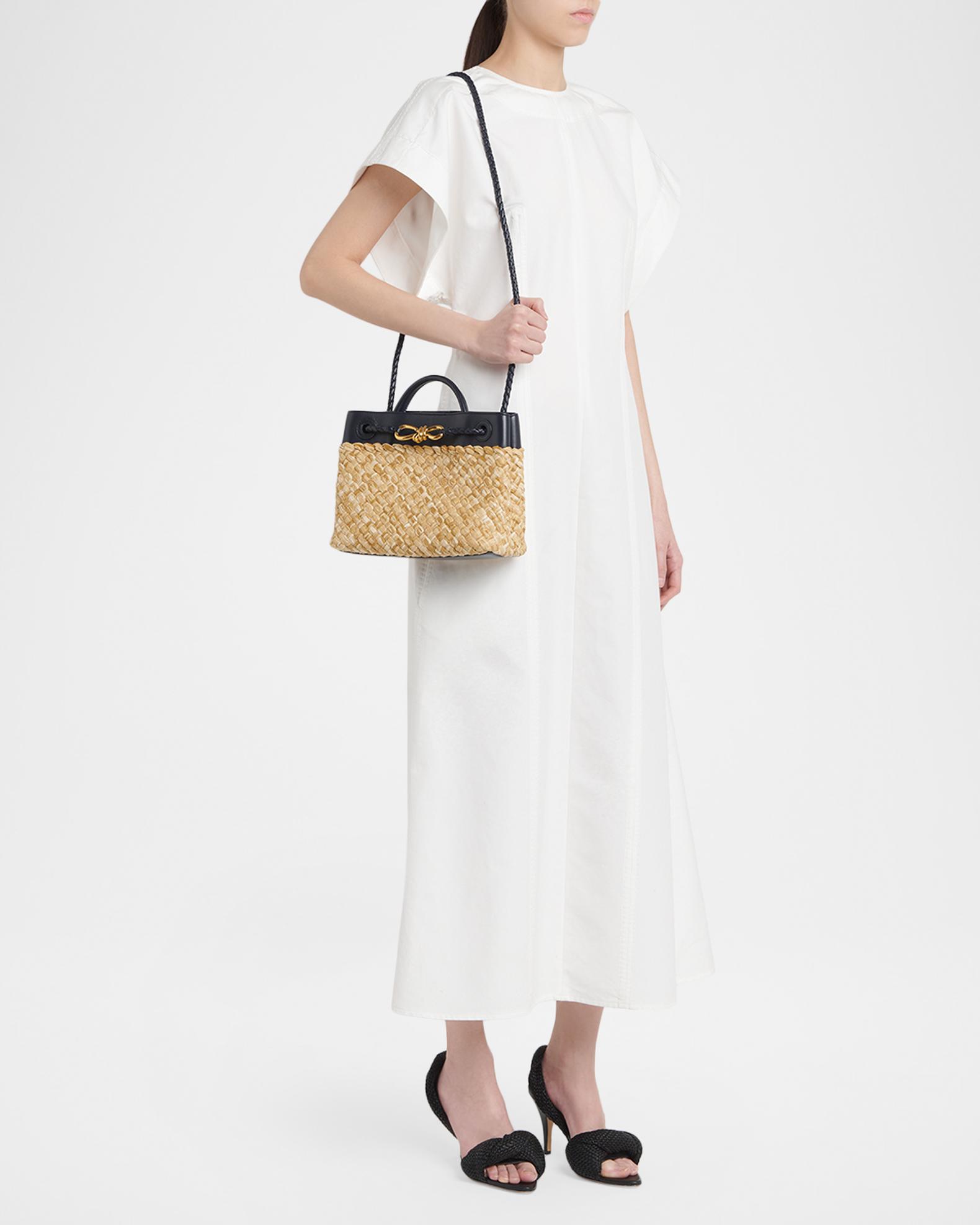 Bottega Veneta Andiamo Small Raffia Crossbody Bag | Neiman Marcus