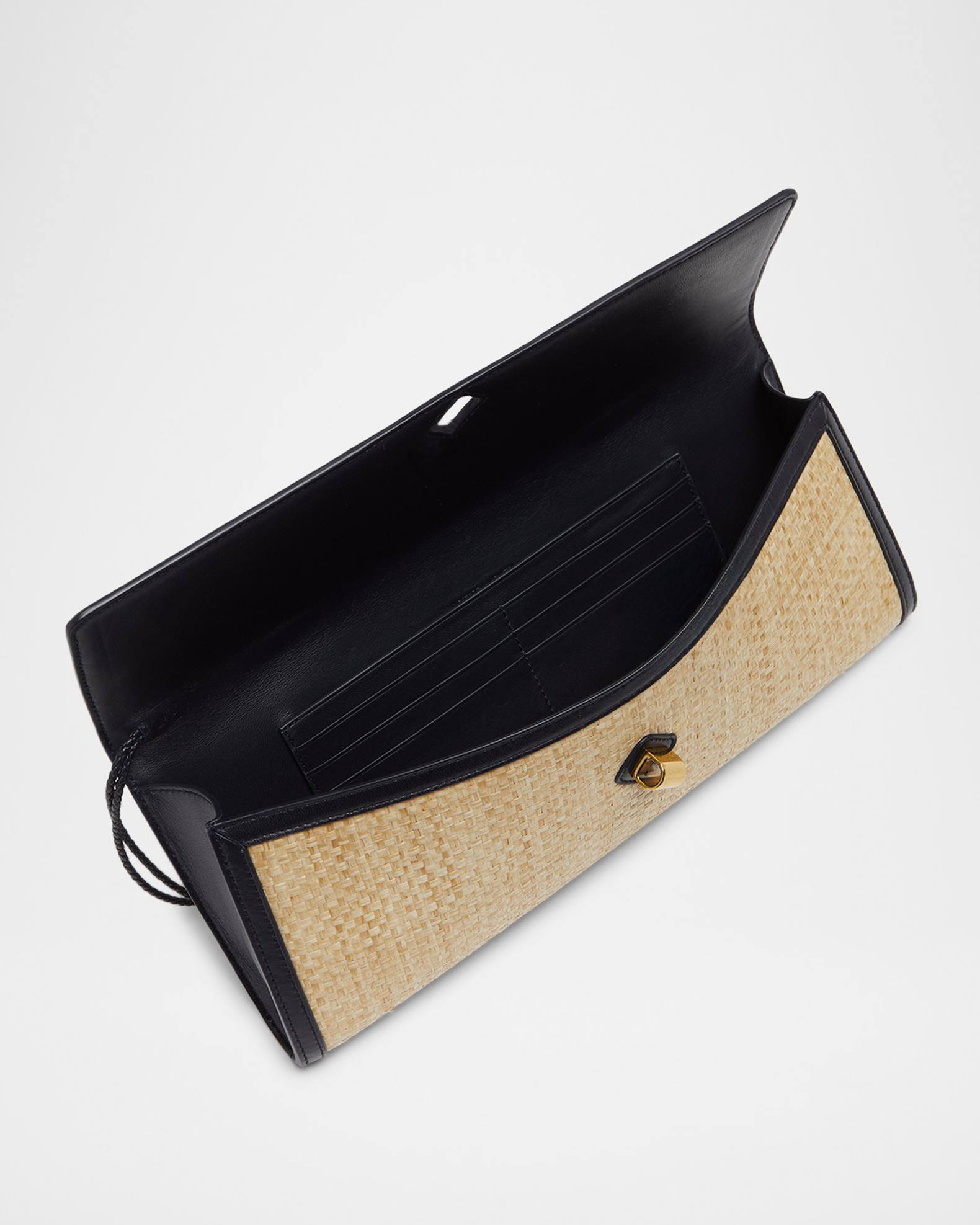 Bottega Veneta Andiamo Woven Raffia Clutch Bag | Neiman Marcus