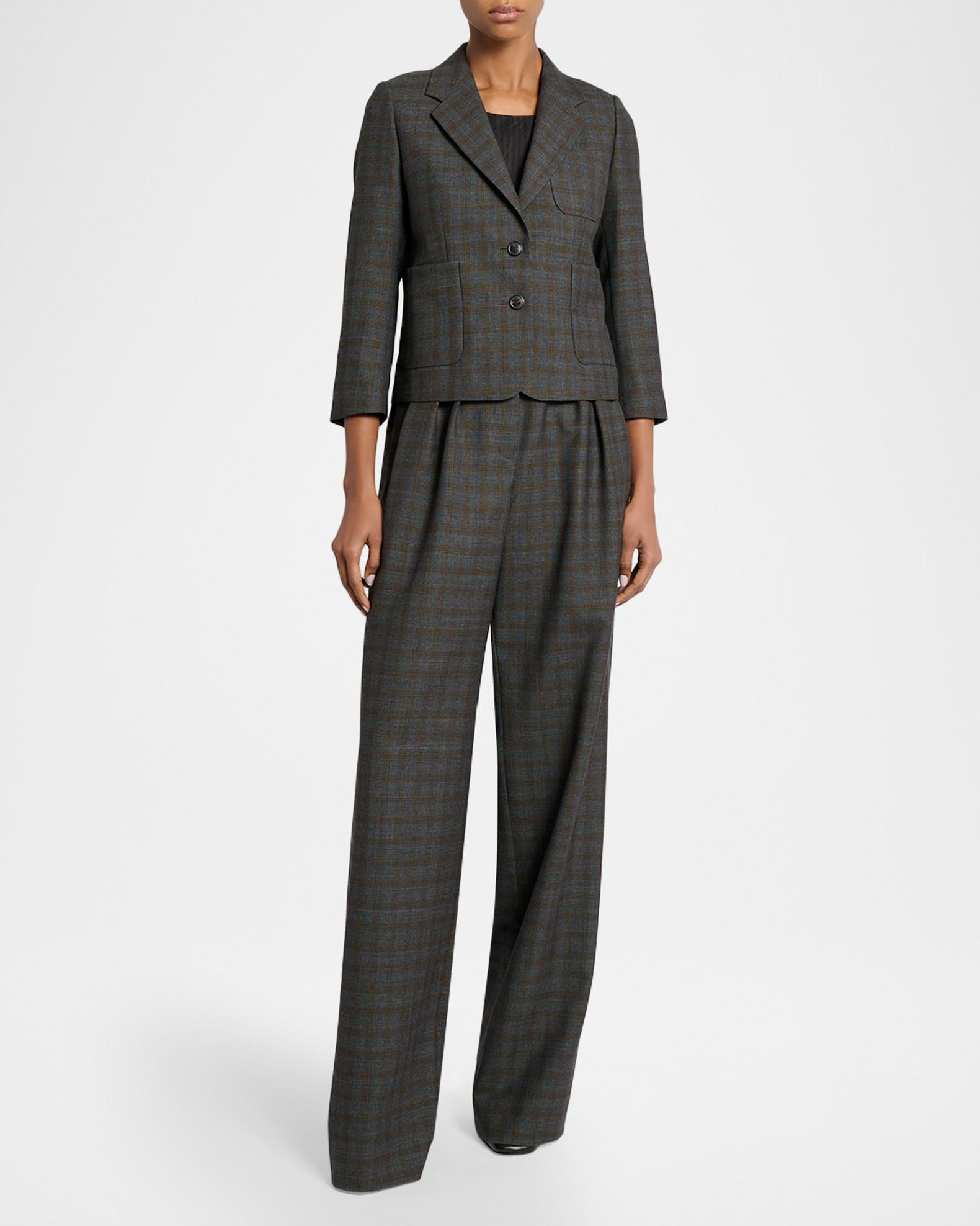 Dries Van Noten Check Single-Breasted Shrunken Jacket | Neiman Marcus