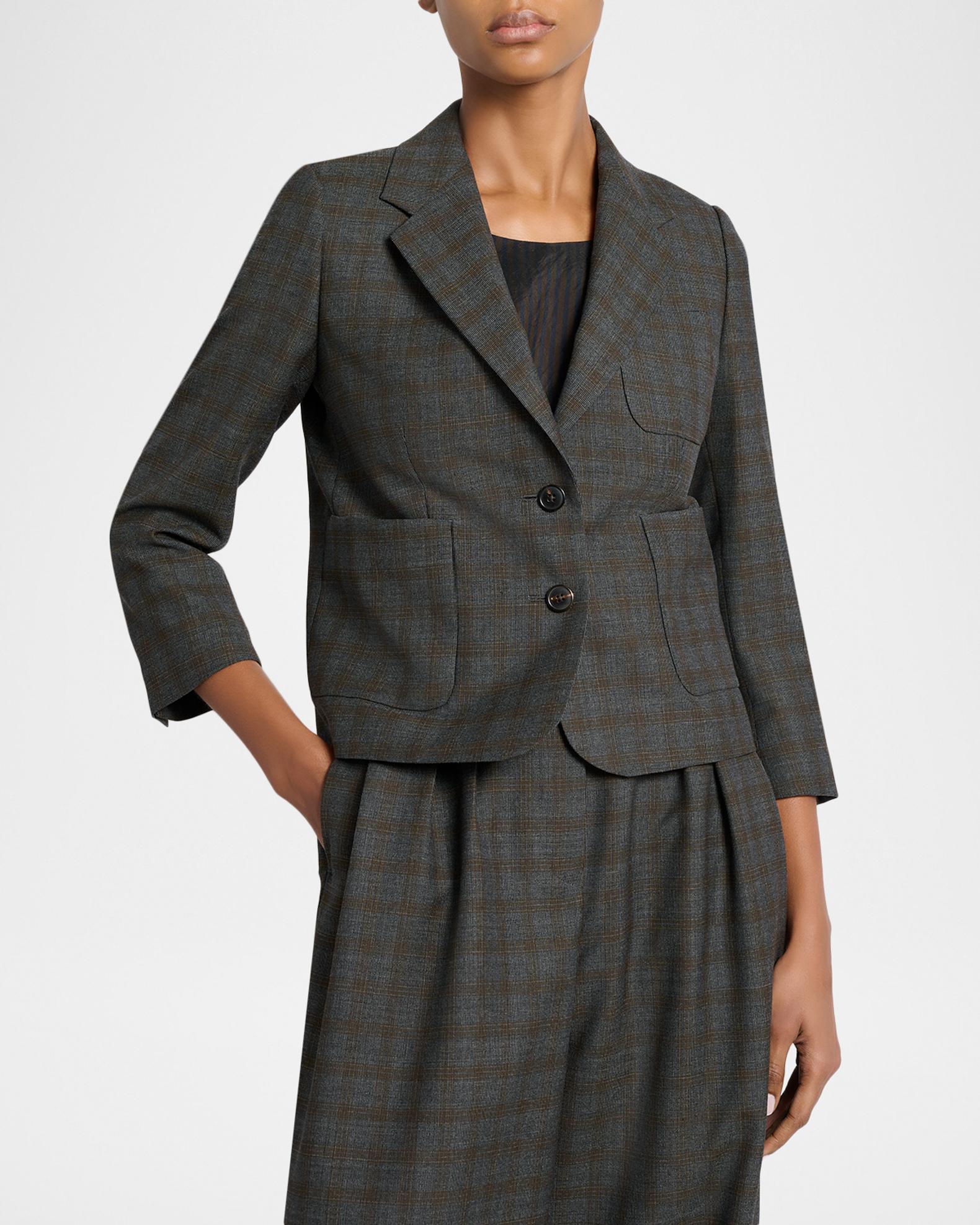 Dries Van Noten Check Single-Breasted Shrunken Jacket | Neiman Marcus
