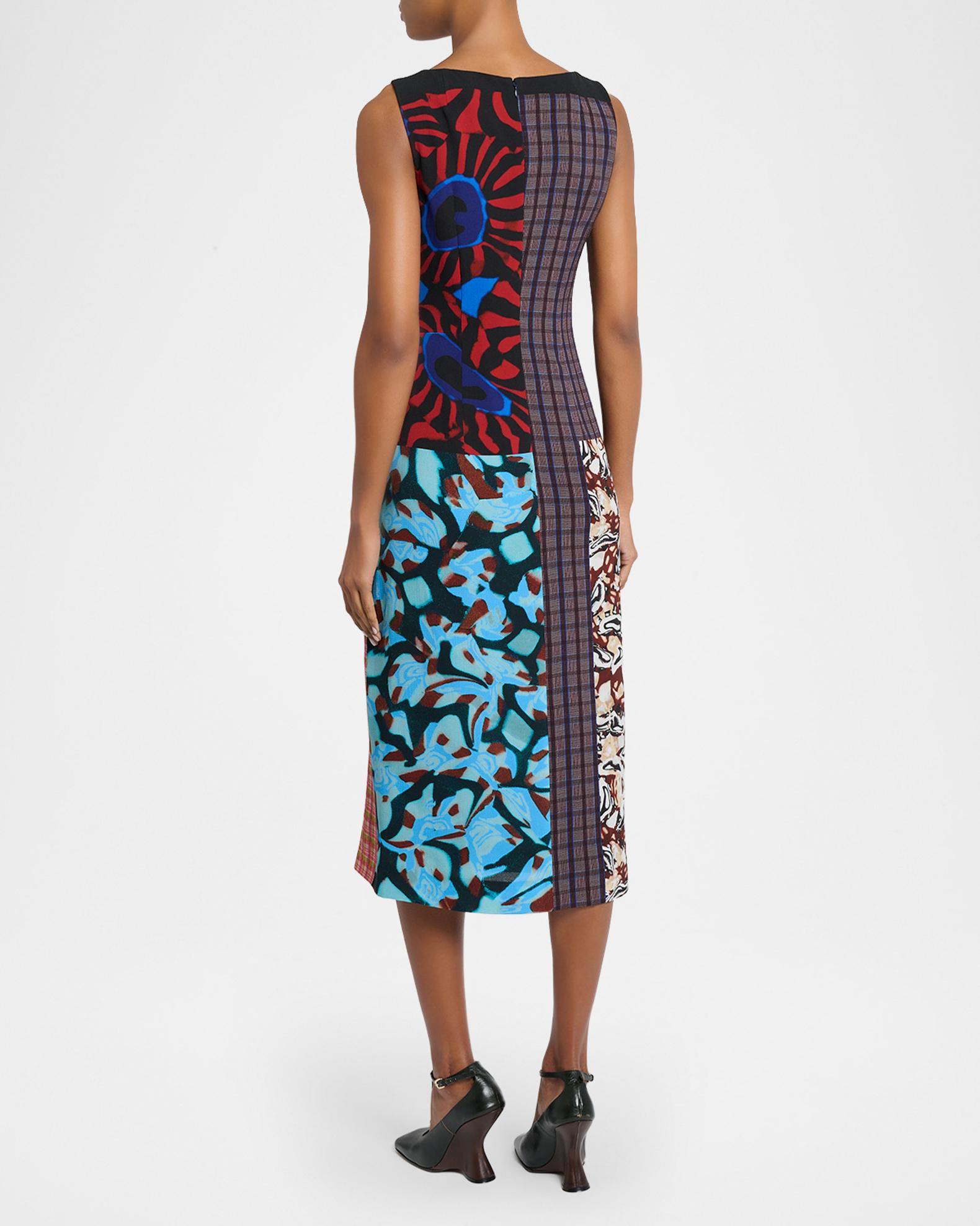 Dries Van Noten Dropps Patchwork Ruffle Sleeveless Midi Dress | Neiman ...