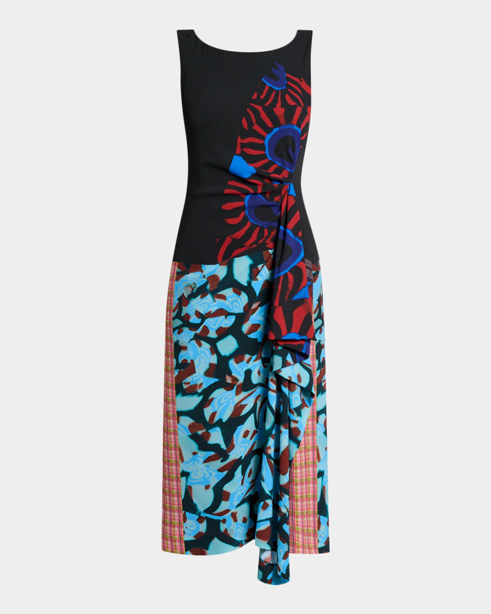 Dries Van Noten Dropps Patchwork Ruffle Sleeveless Midi Dress | Neiman ...