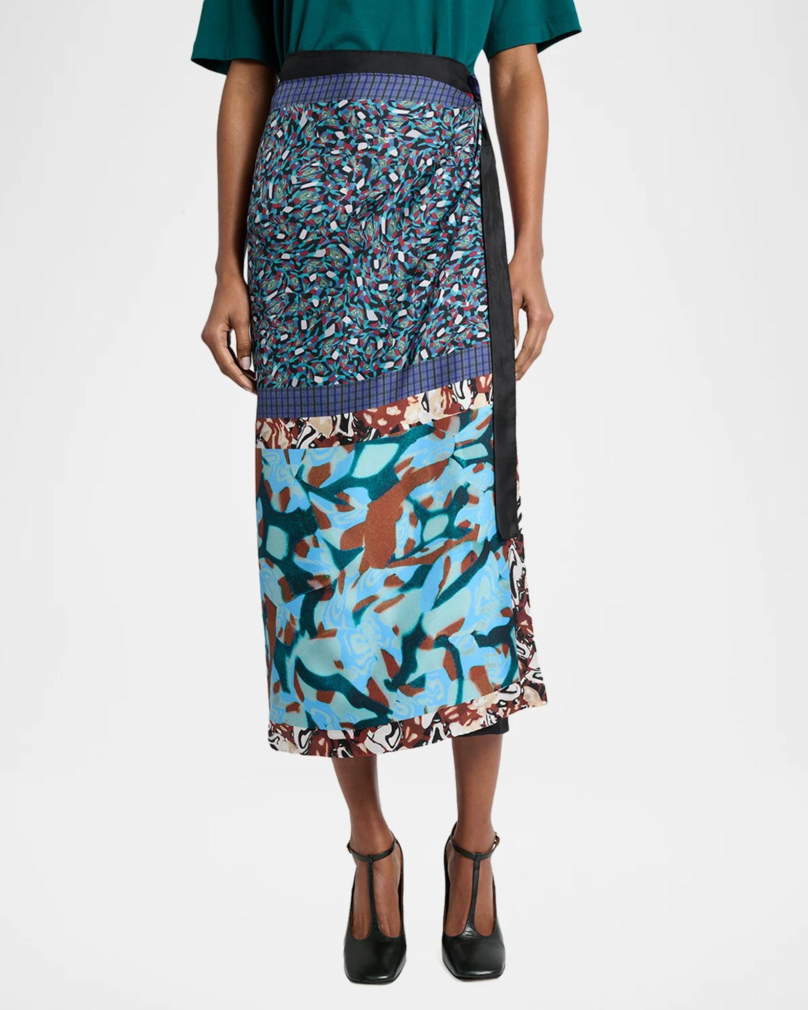 Dries Van Noten Silk Long Wrap Scarf Skirt | Neiman Marcus
