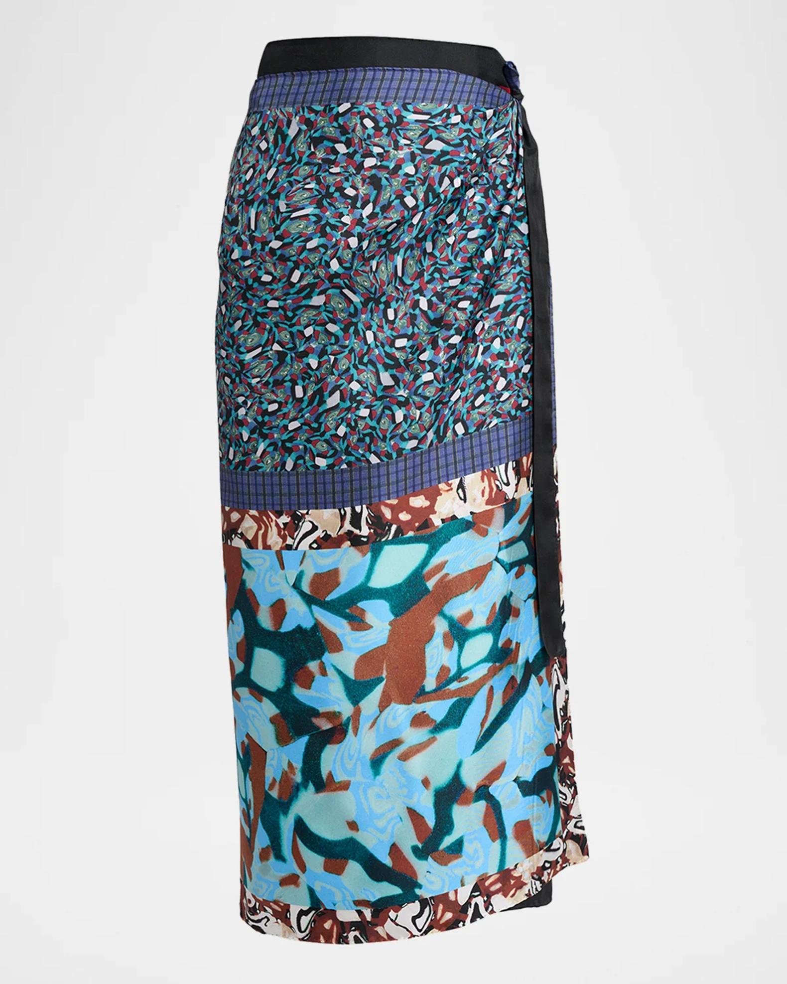 Dries van noten 2002ss 刺繍 ラップスカート ライカ期 Dries Van Noten Silk Long Wrap Scarf Skirt | Neiman Marcus