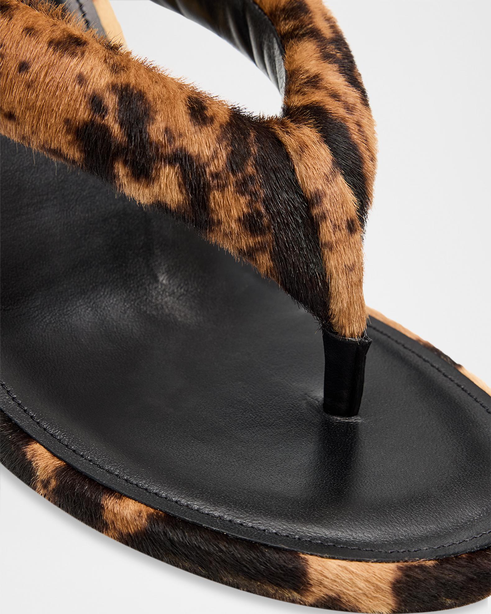 Balenciaga 90mm Gaeta Calf Hair Wedge Thong Sandals | Neiman Marcus