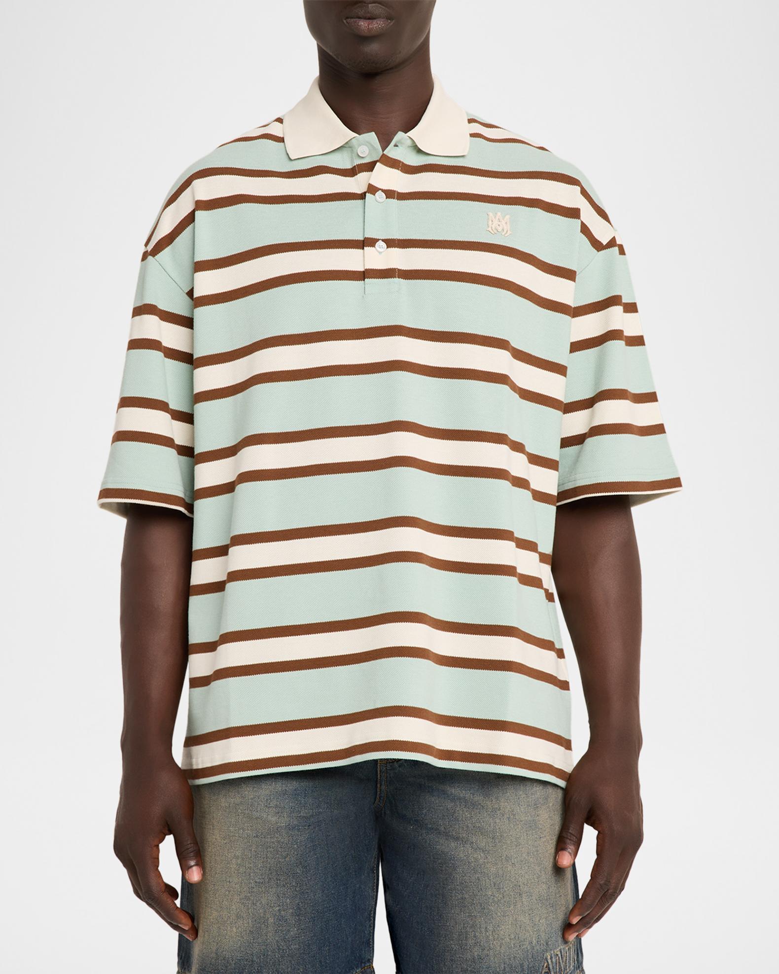 Amiri Men's Cotton Multi-Stripe MA Polo Shirt | Neiman Marcus