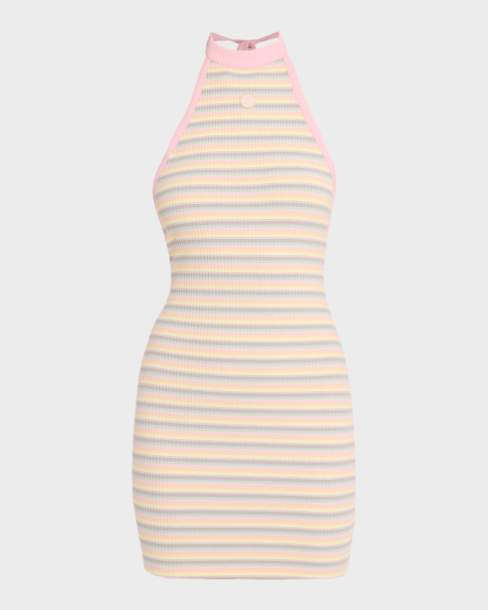 amiri dress Women - MA Striped Halter Mini Color:Red & Black SD-09.11.25 Cocktail Dress Homecoming Piece Farfetch flare minidress.