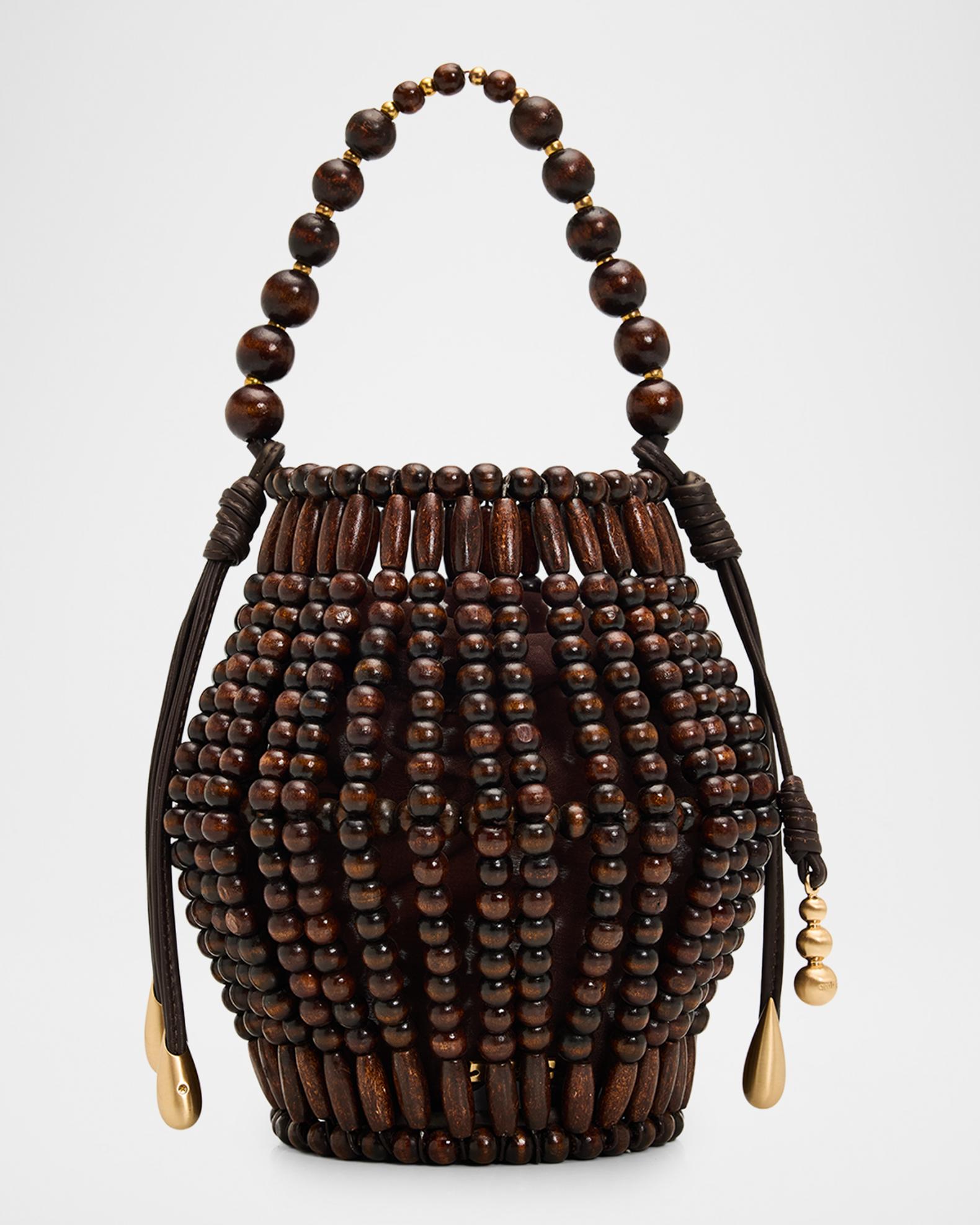 Cult Gaia Mercier Beaded Leather Top-Handle Bag | Neiman Marcus