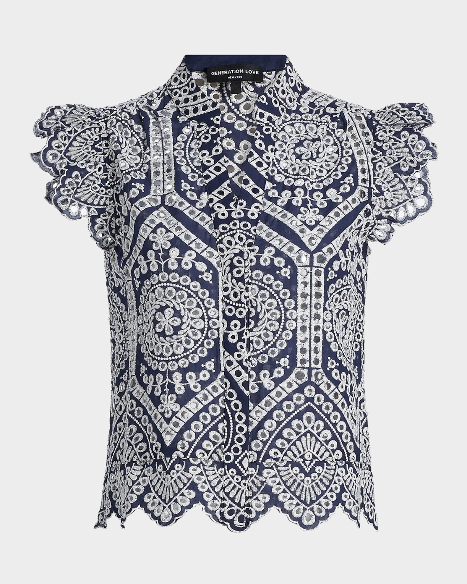 Generation Love Romy Cotton Eyelet Shirt | Neiman Marcus