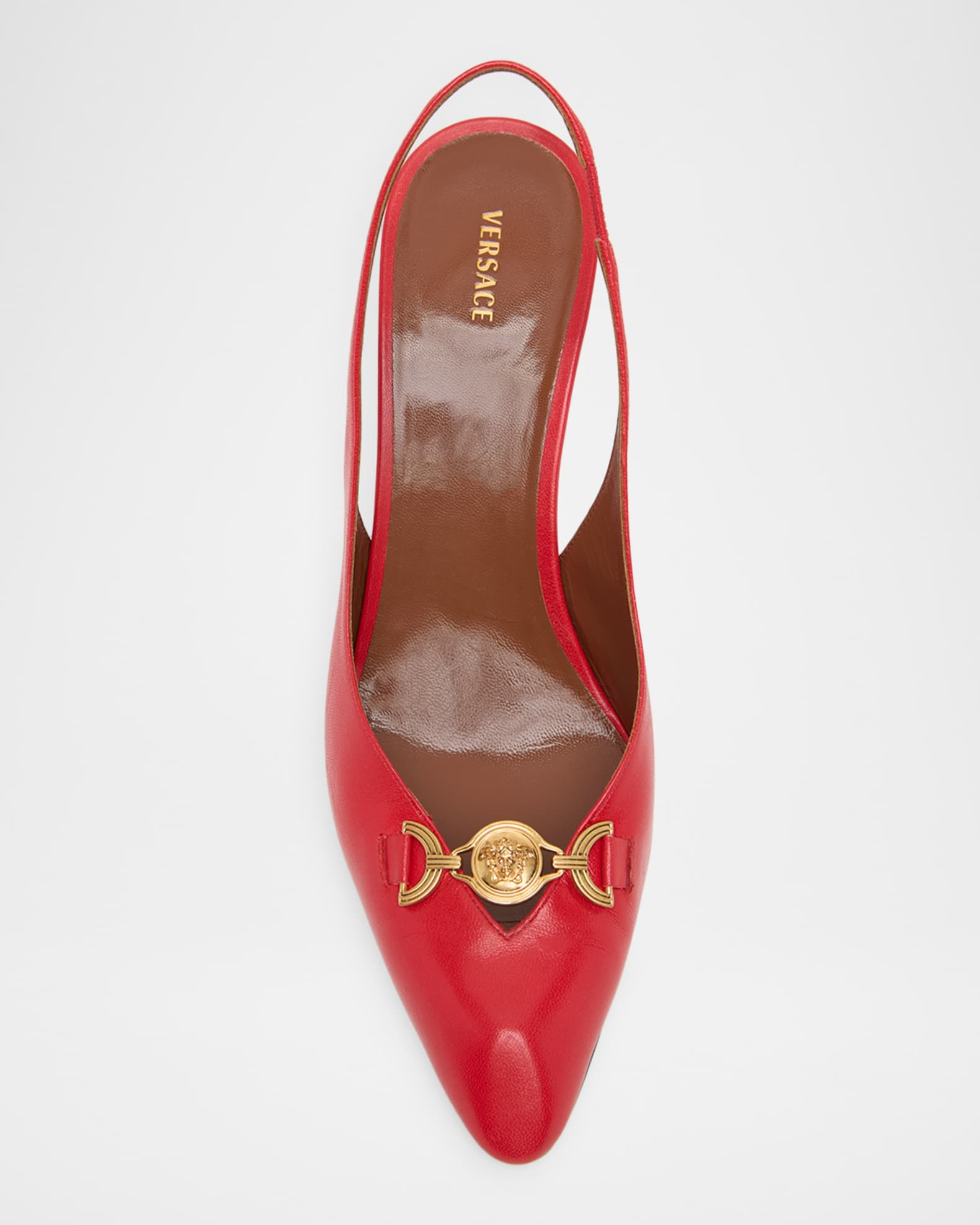 Versace 90mm La Medusa Leather Slingback Pumps | Neiman Marcus