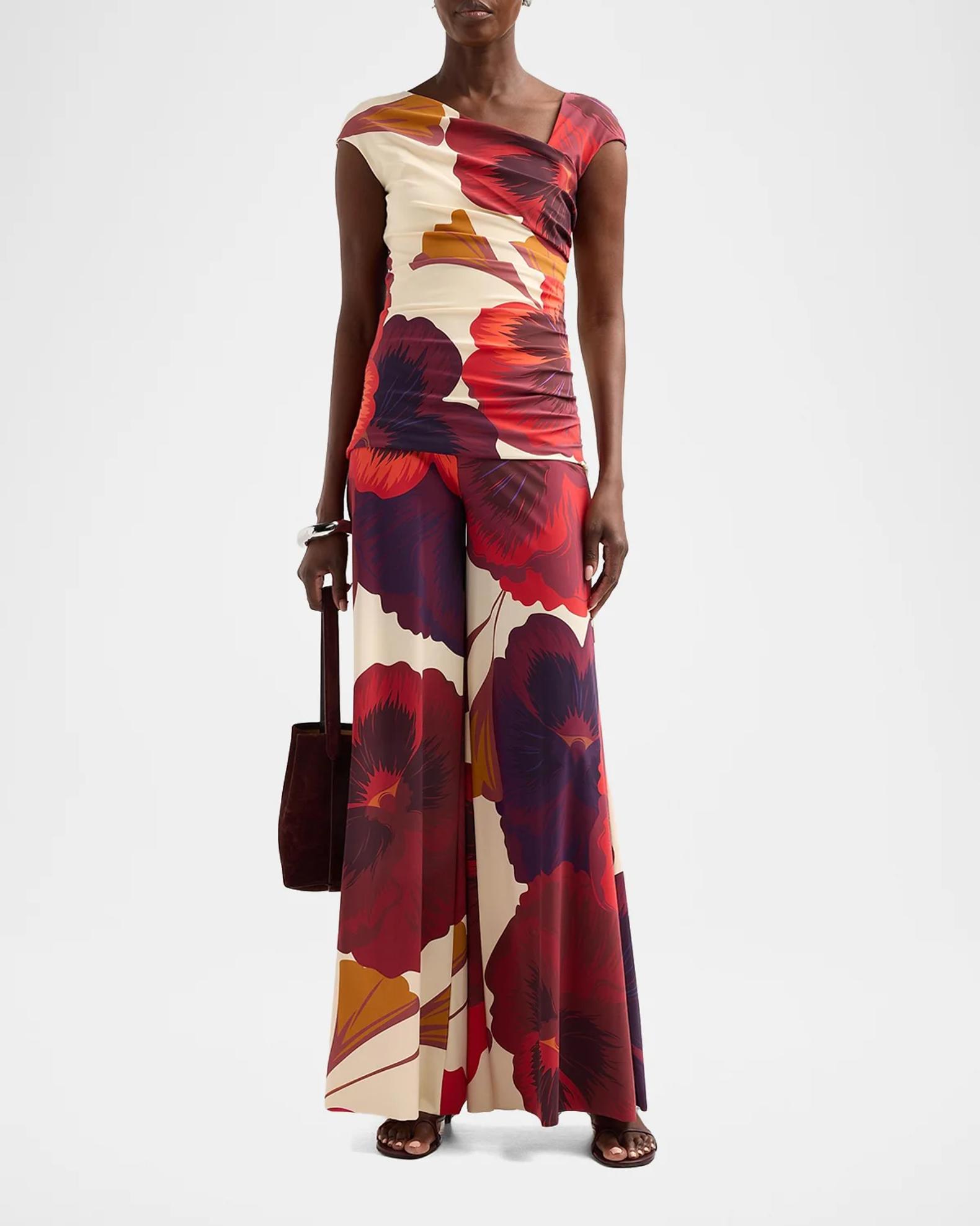 Chiara Boni La Petite Robe Aasha Floral Asymmetric Top | Neiman Marcus