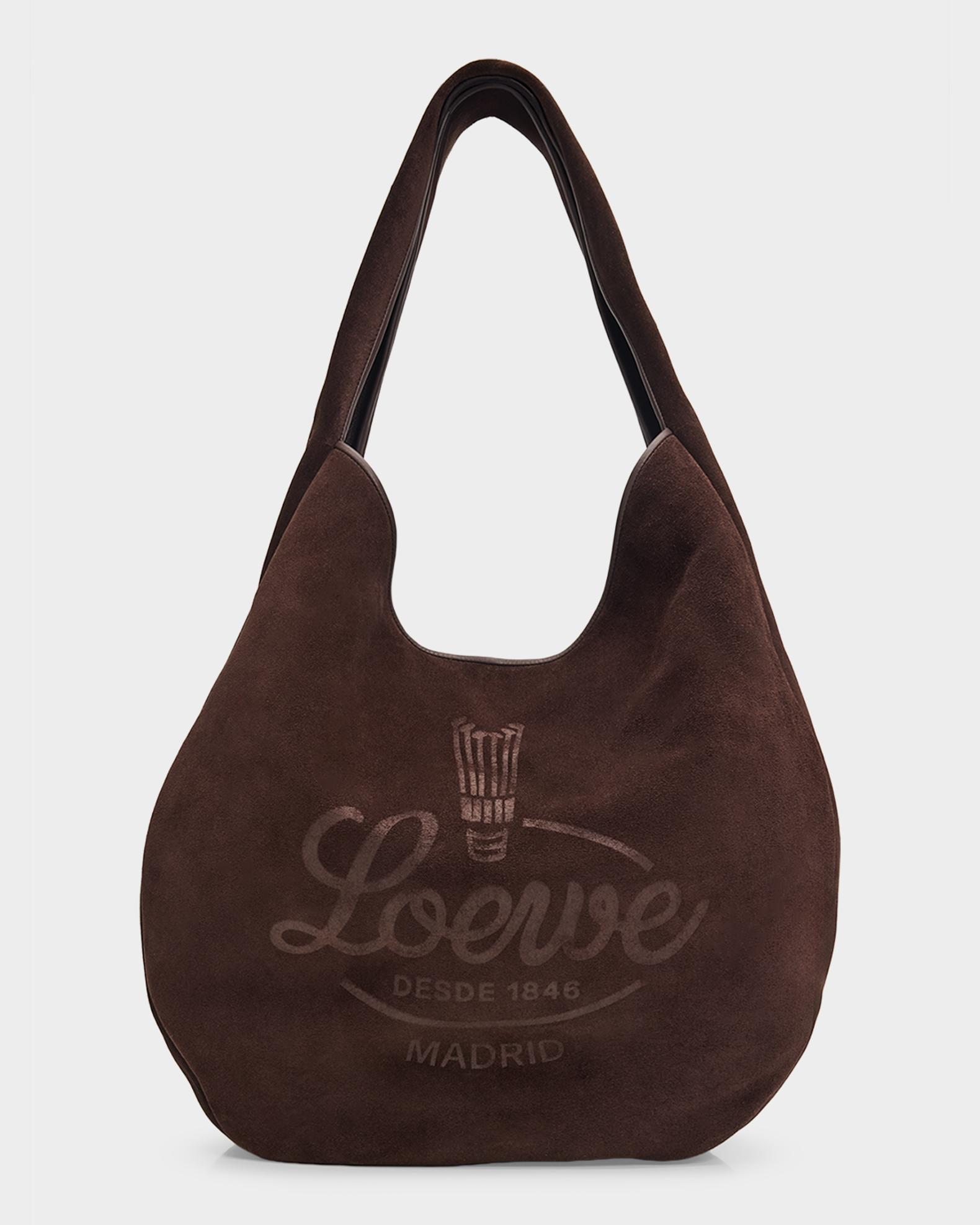 LOEWE Men's Sway Hobo Bag in Suede Calfskin | Neiman Marcus