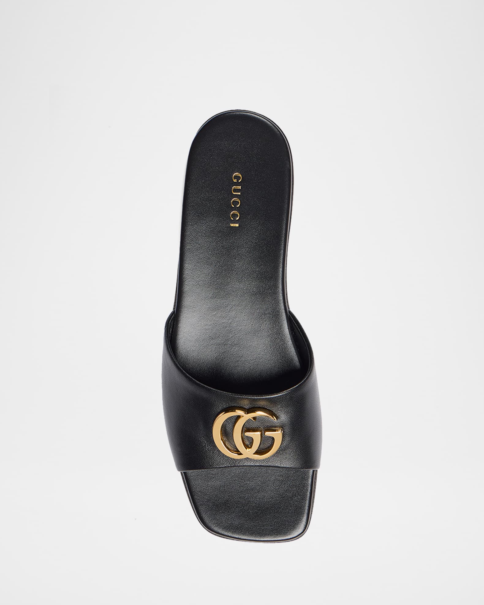 GUCCI グッチ サンダル ミュール GG マーモント 黒 35 22cm Gucci Marmont GG Leather Slide Sandals | Neiman Marcus
