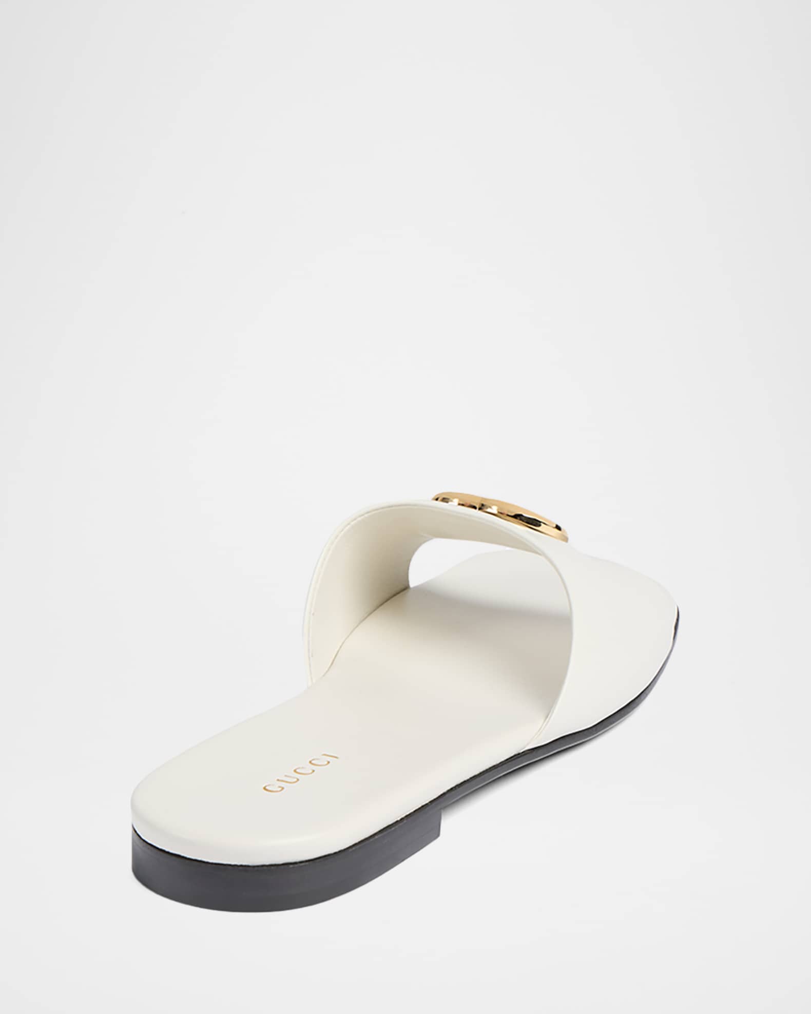 Gucci Marmont GG Leather Slide Sandals | Neiman Marcus