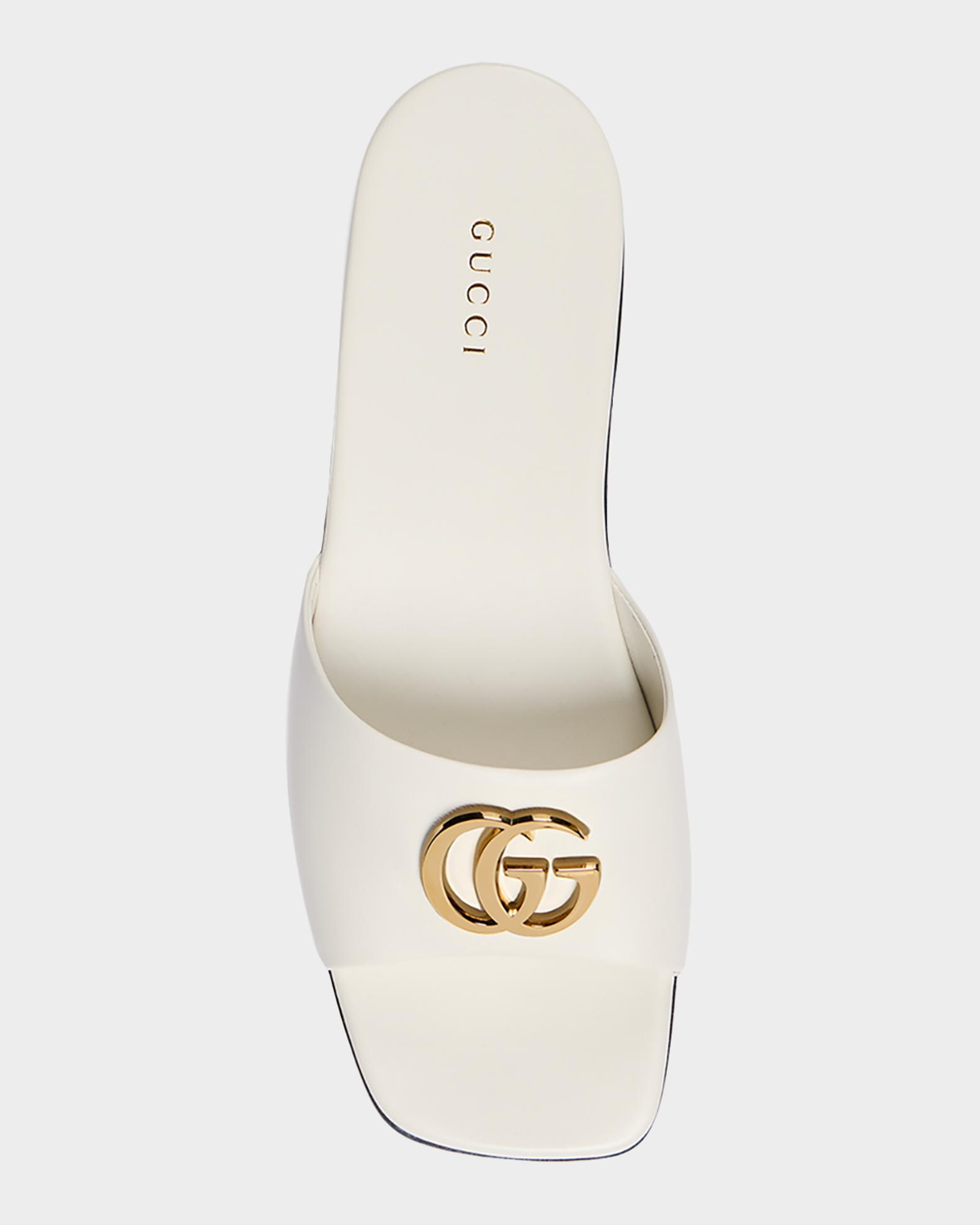 Gucci Marmont GG Leather Slide Sandals | Neiman Marcus