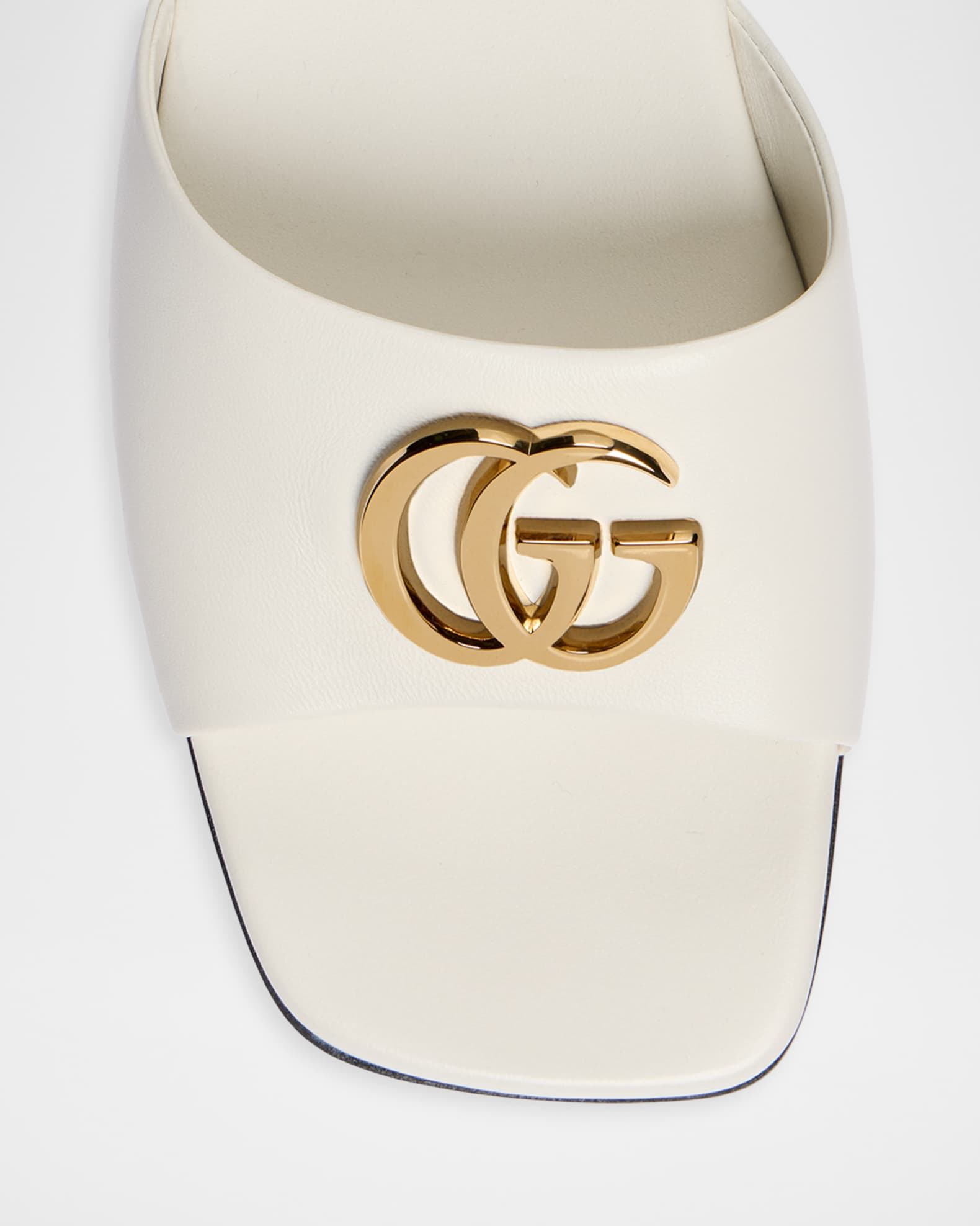Gucci Marmont GG Leather Slide Sandals | Neiman Marcus