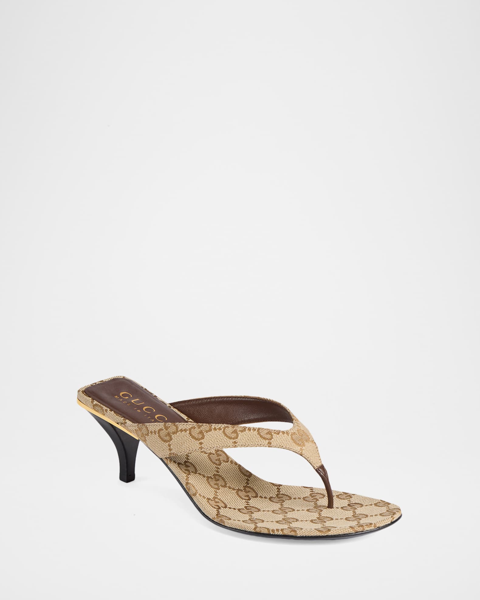 Gucci 55mm Vittoria GG Canvas Thong Sandals | Neiman Marcus