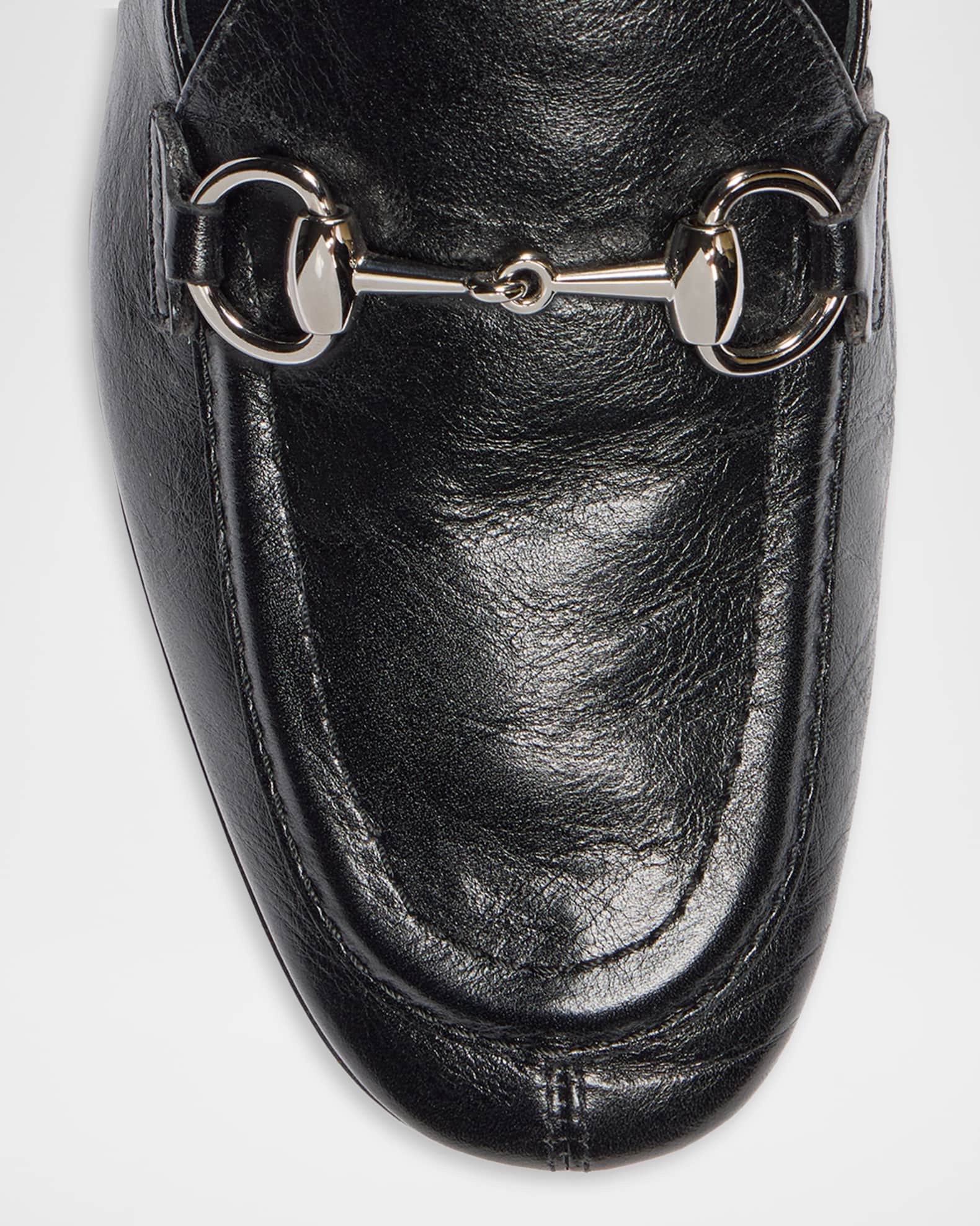 Gucci Jordaan Soft Leather Loafers with Horsebit | Neiman Marcus
