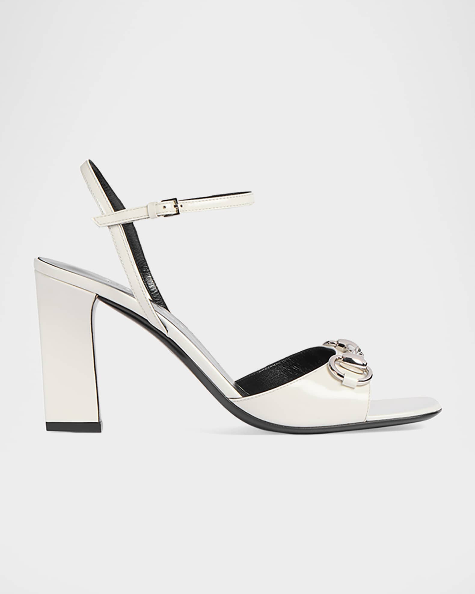 GUCCI GG柄 10cmアンクルストラップ ピンヒール 美品 Gucci 85mm Signora Patent Leather Sandals with Horsebit | Neiman