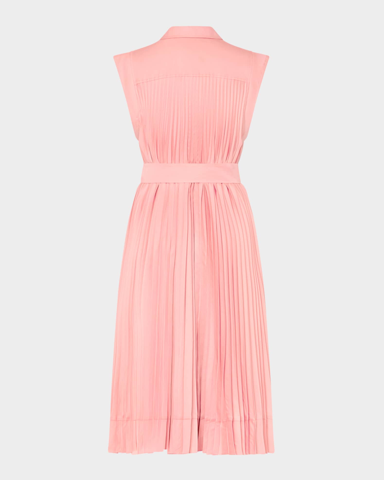 milly pleated gg midi dress Johanna Pleated Twill Midi Dress in Brown