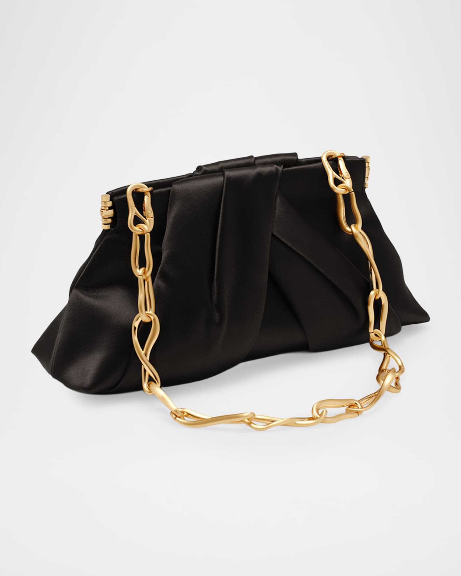Cult Gaia Lia Mini Pleated Satin Clutch | Neiman Marcus