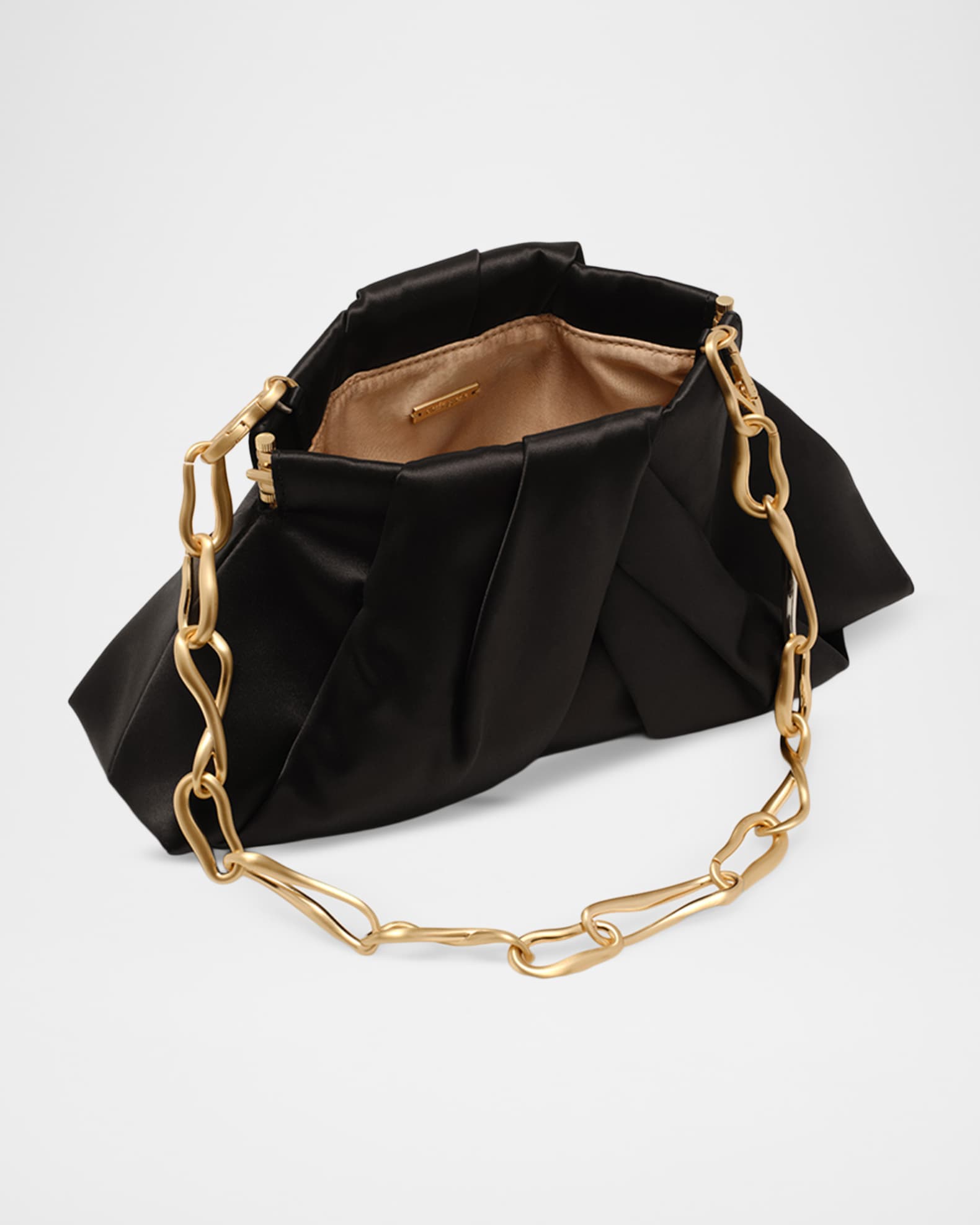 Cult Gaia Lia Mini Pleated Satin Clutch | Neiman Marcus
