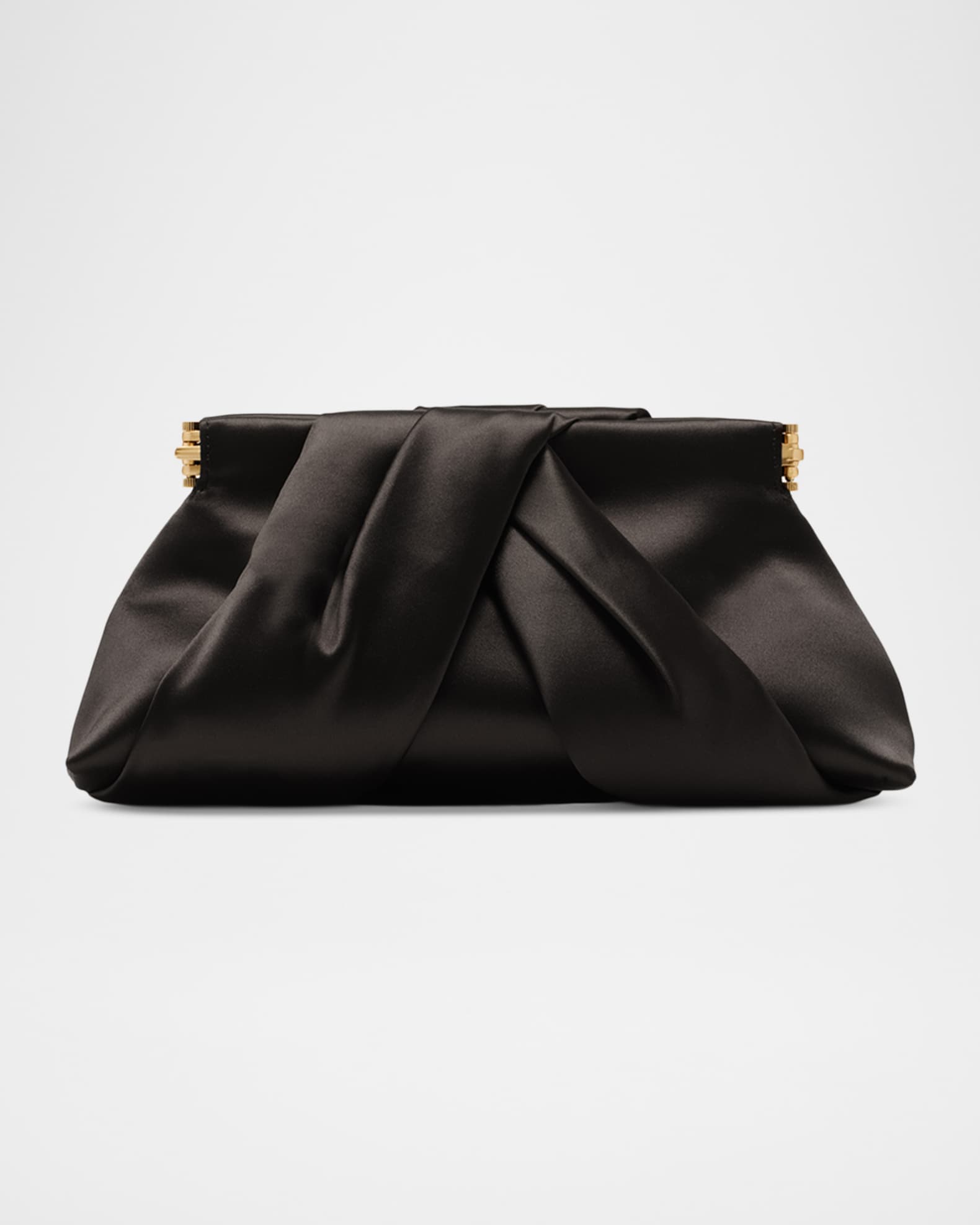 Cult Gaia Lia Mini Pleated Satin Clutch | Neiman Marcus
