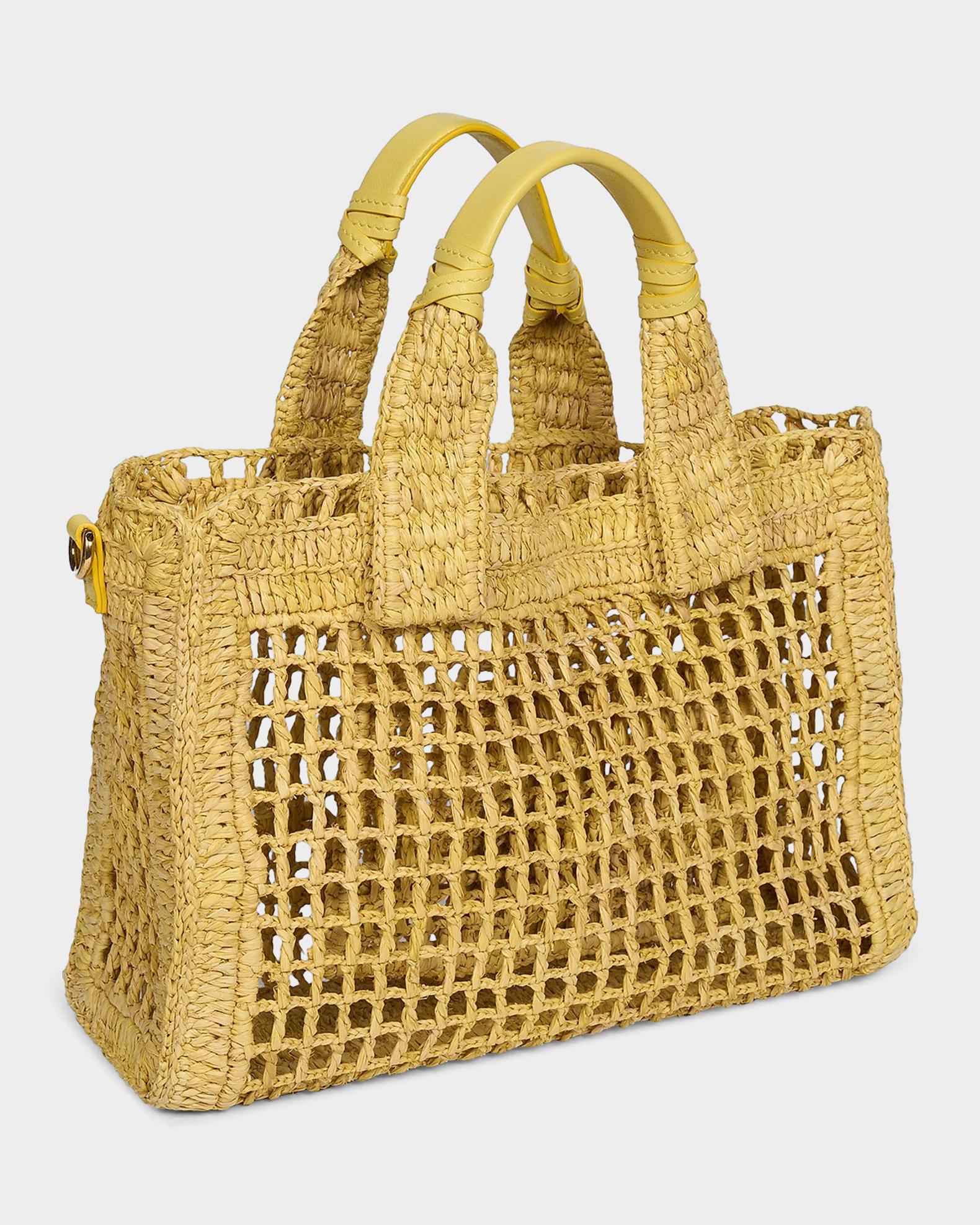Chloe Summer Banana Small Raffia Tote Bag | Neiman Marcus