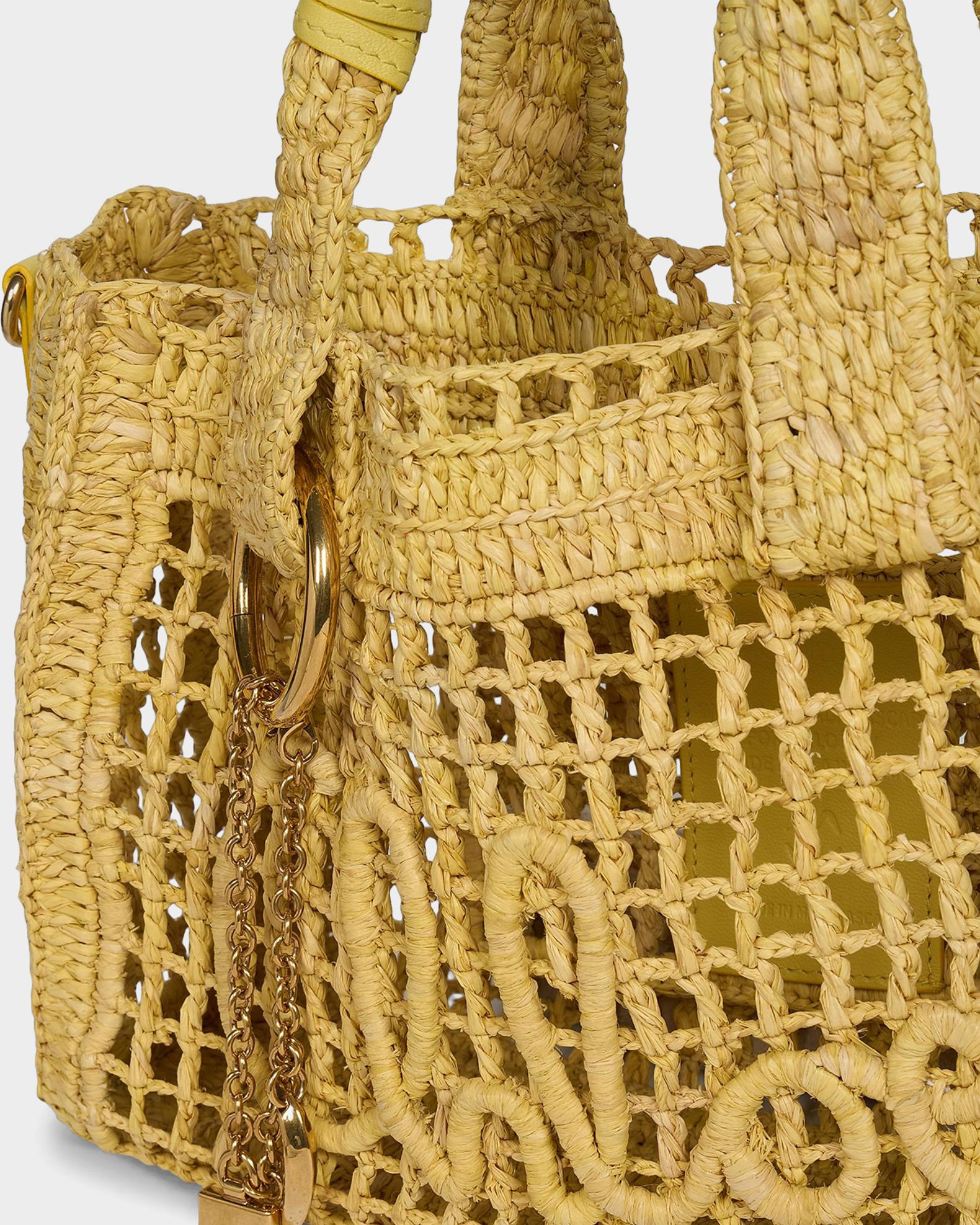 Chloe Summer Banana Small Raffia Tote Bag | Neiman Marcus