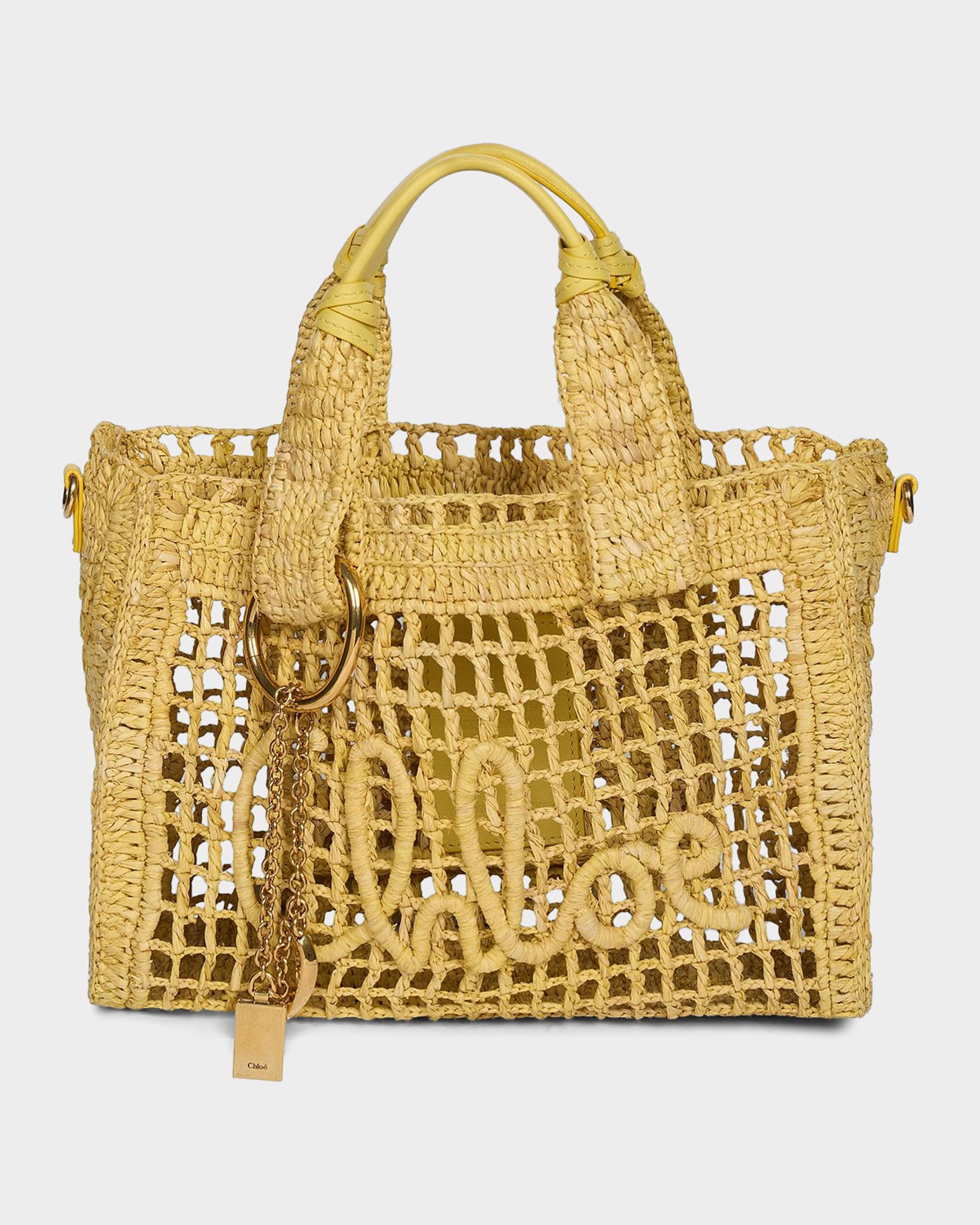 Chloe Summer Banana Small Raffia Tote Bag | Neiman Marcus