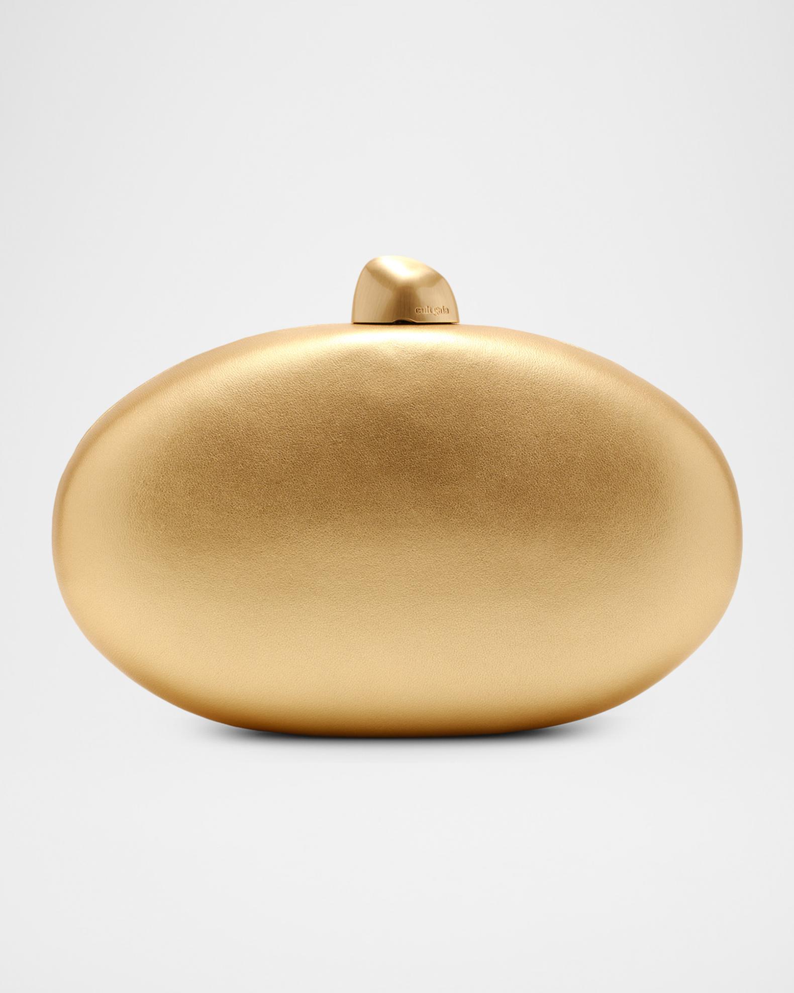 Cult Gaia Eviana Metallic Leather Oval Clutch Bag | Neiman Marcus