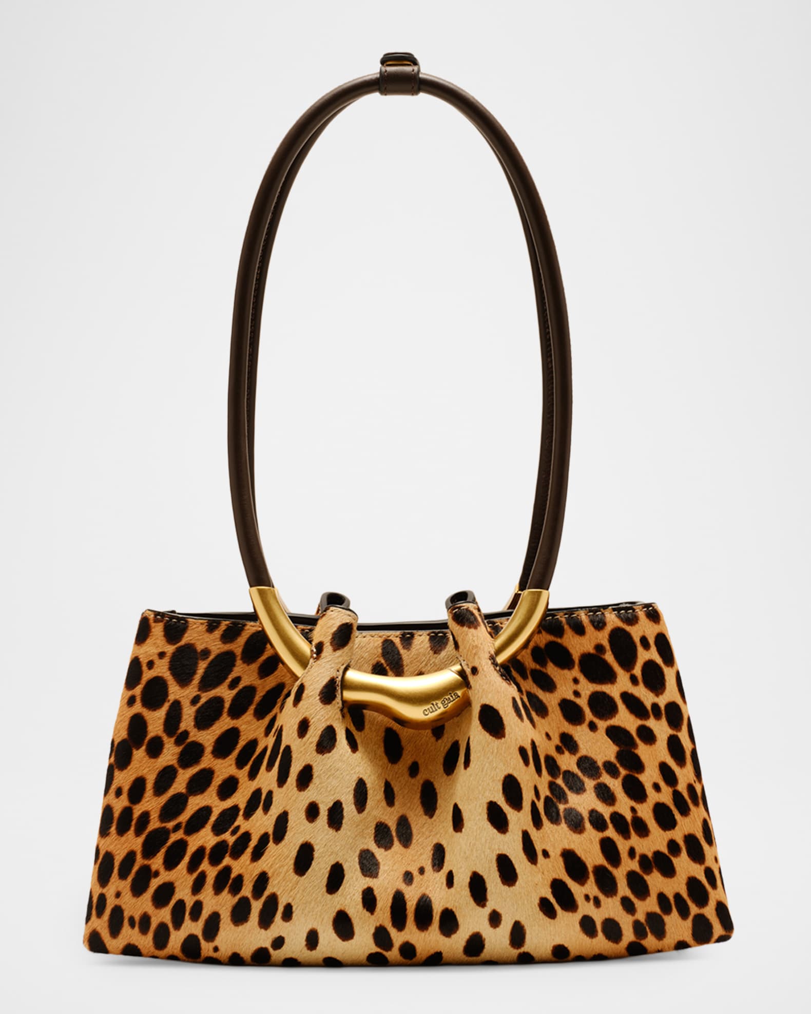 Cult Gaia Asa Cheetah-Print Hair-On-Hide Shoulder Bag | Neiman Marcus